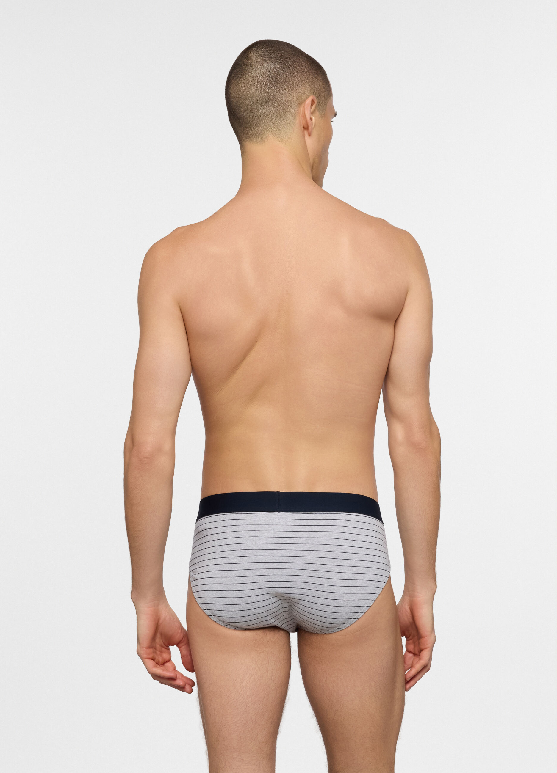 Slip in cotone a righe uomo_1