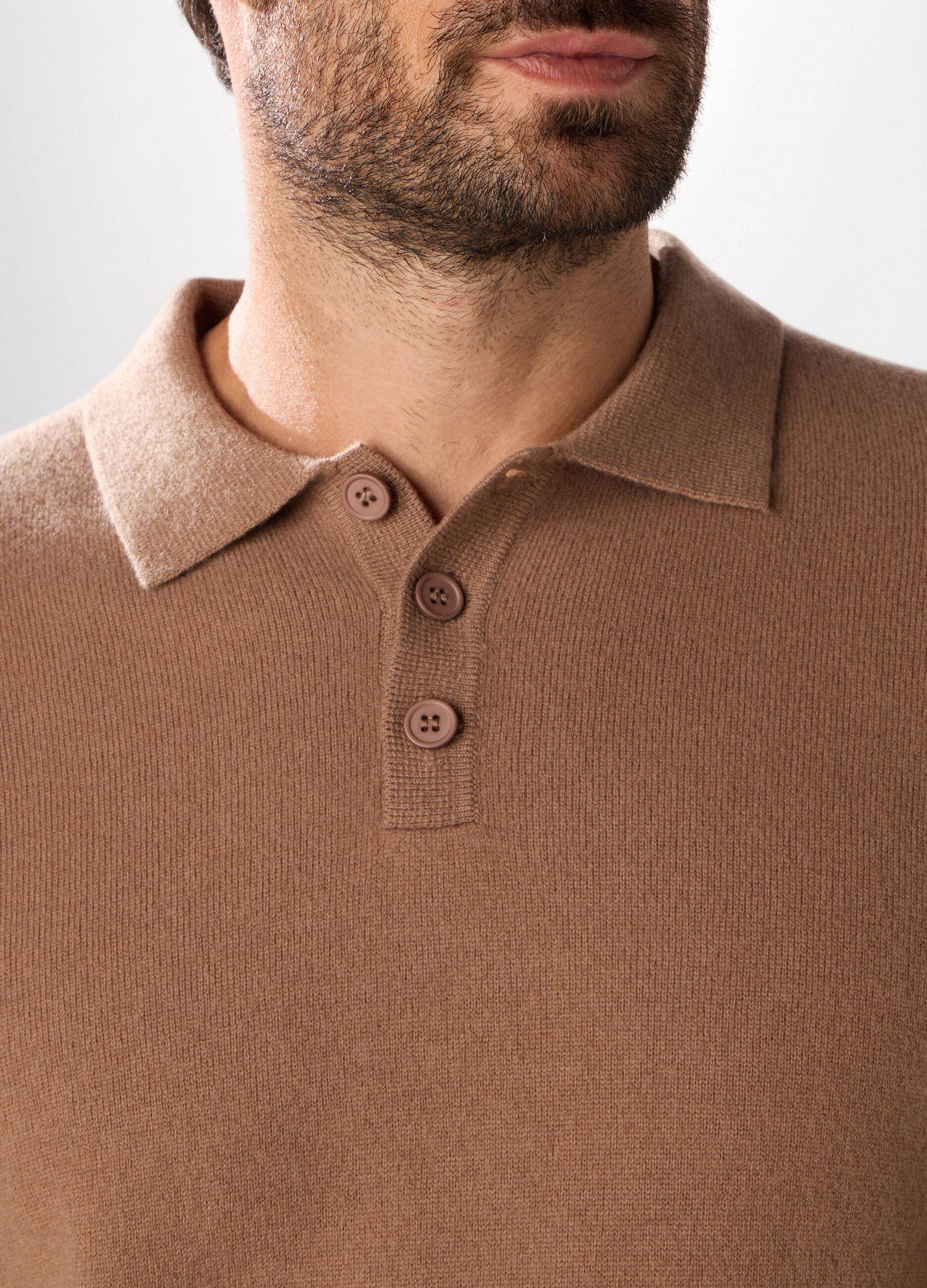 Polo a maniche lunghe in lambswool uomo_2