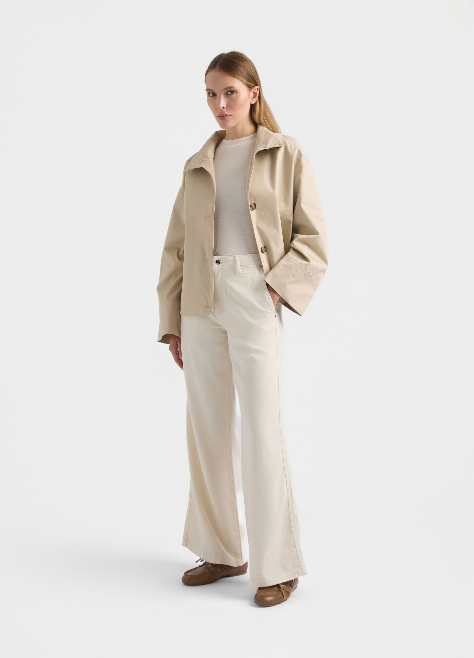 Trench corto misto cotone donna_0
