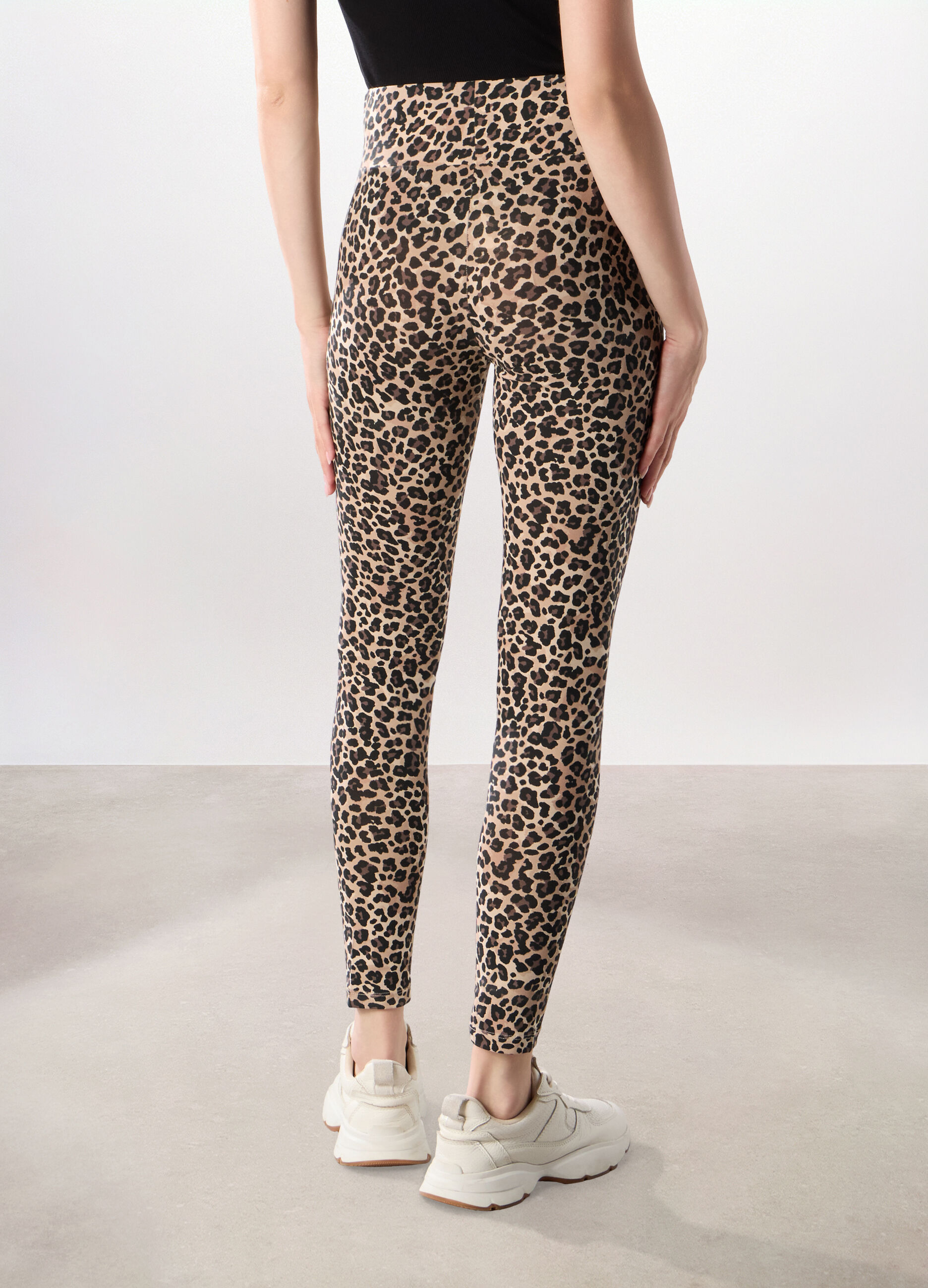 Leggings in jersey di cotone stretch donna_1