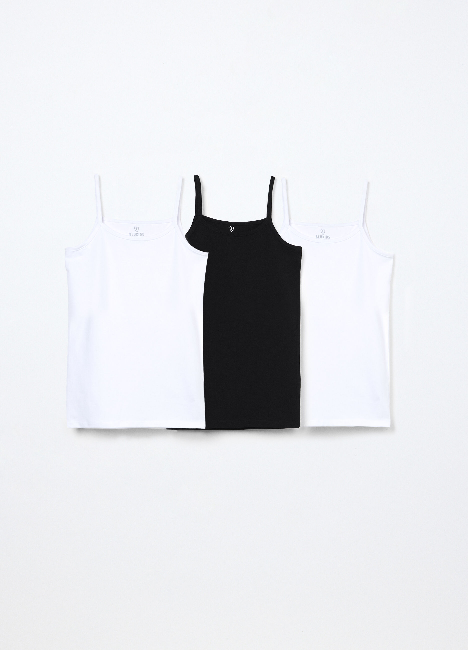 Pack 3 canotte in jersey di cotone stretch ragazza_0