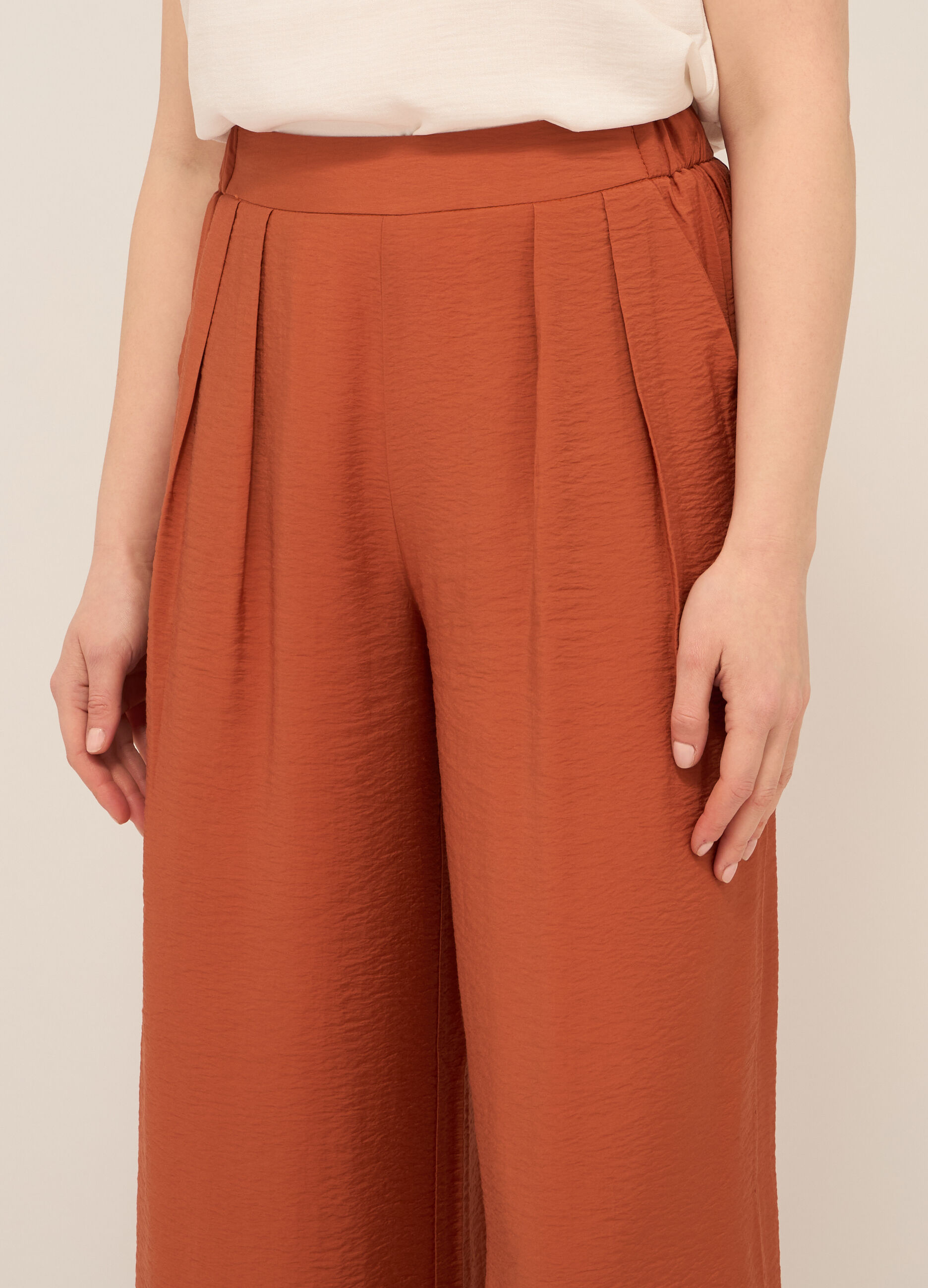 Pantaloni palazzo misto viscosa donna_2