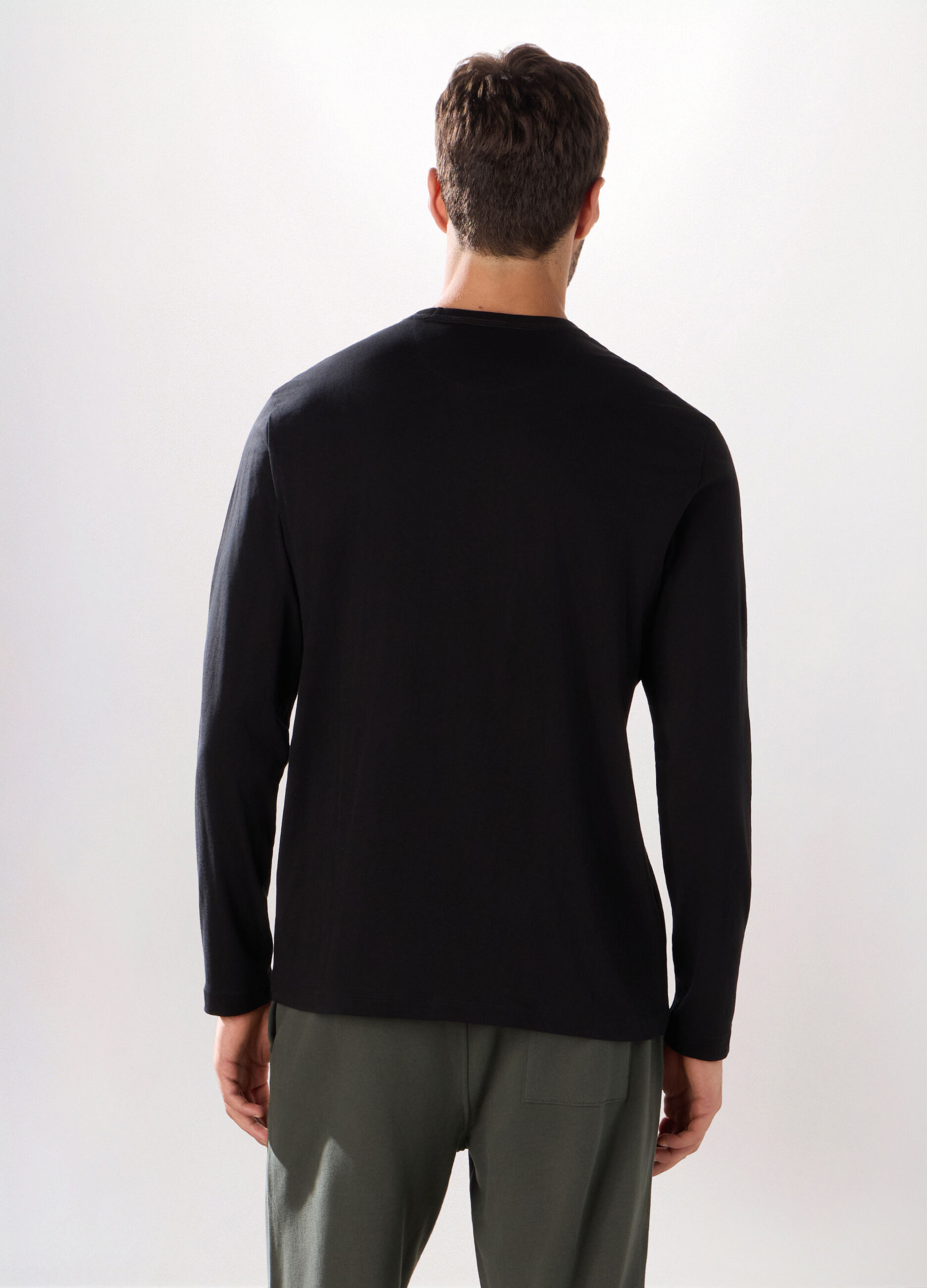 T-shirt maniche lunghe in cotone uomo_1