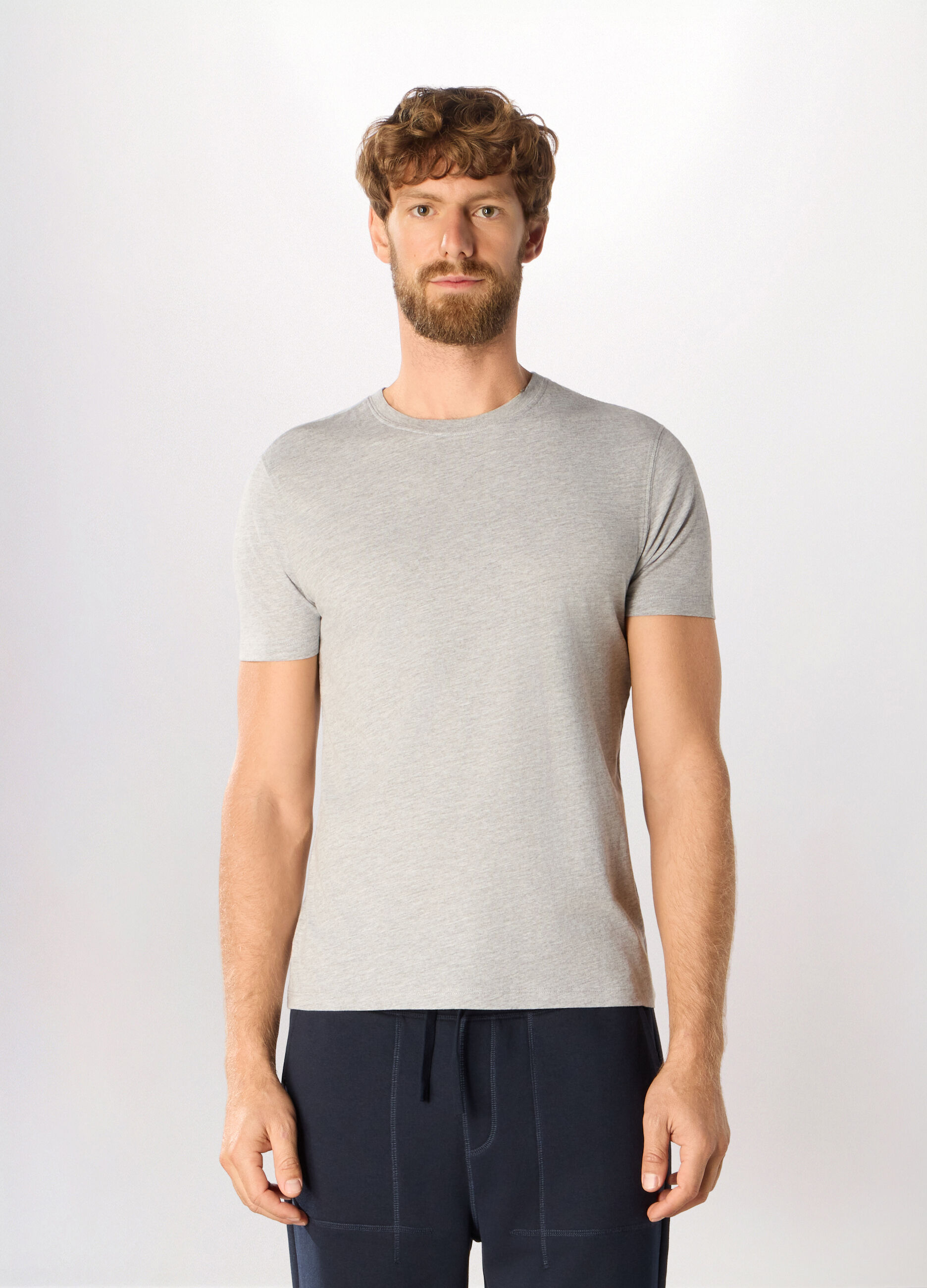 T-shirt girocollo slim fit in cotone uomo_0