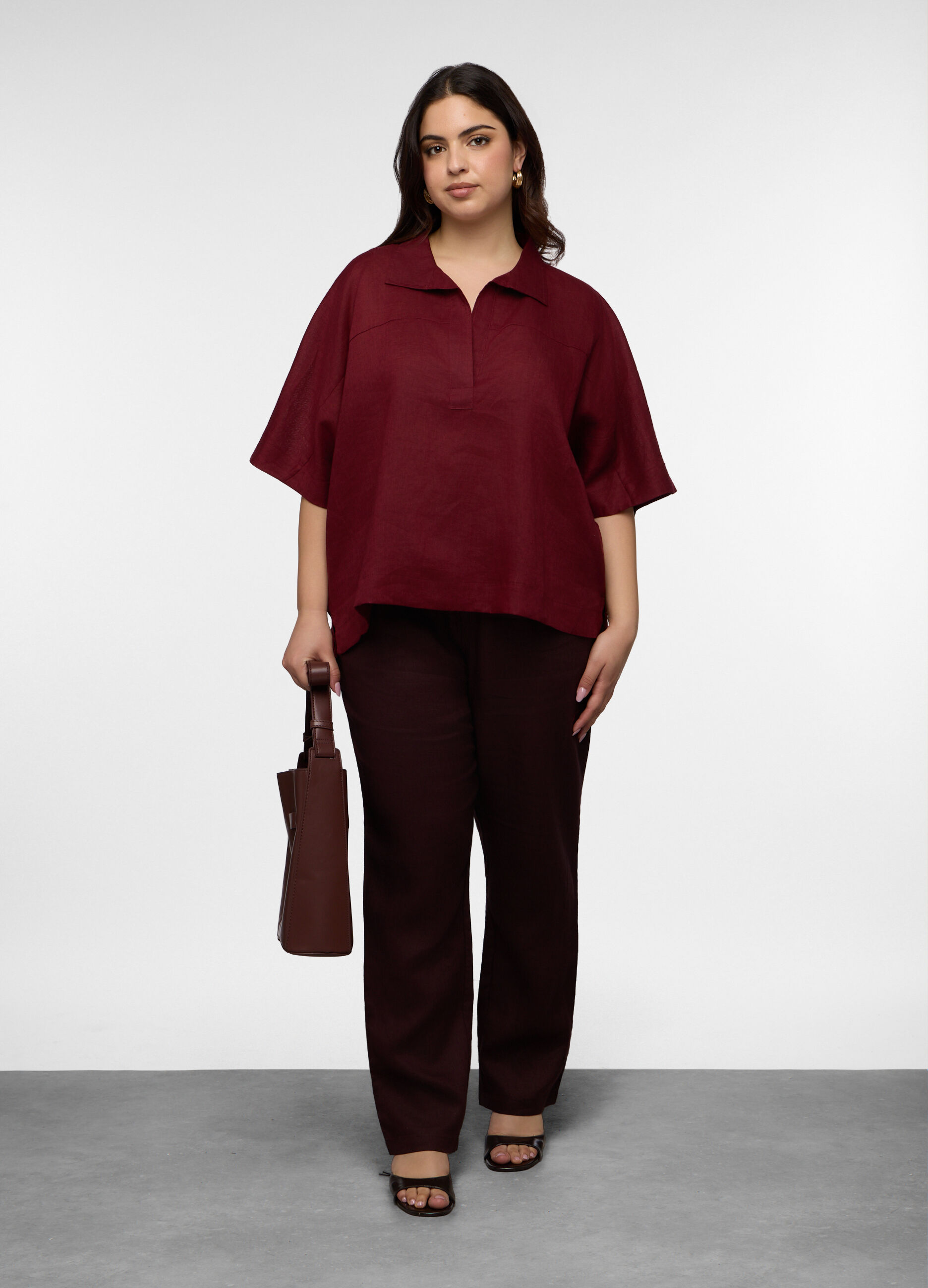 Pantaloni Fit Relaxed in puro lino donna curvy_0