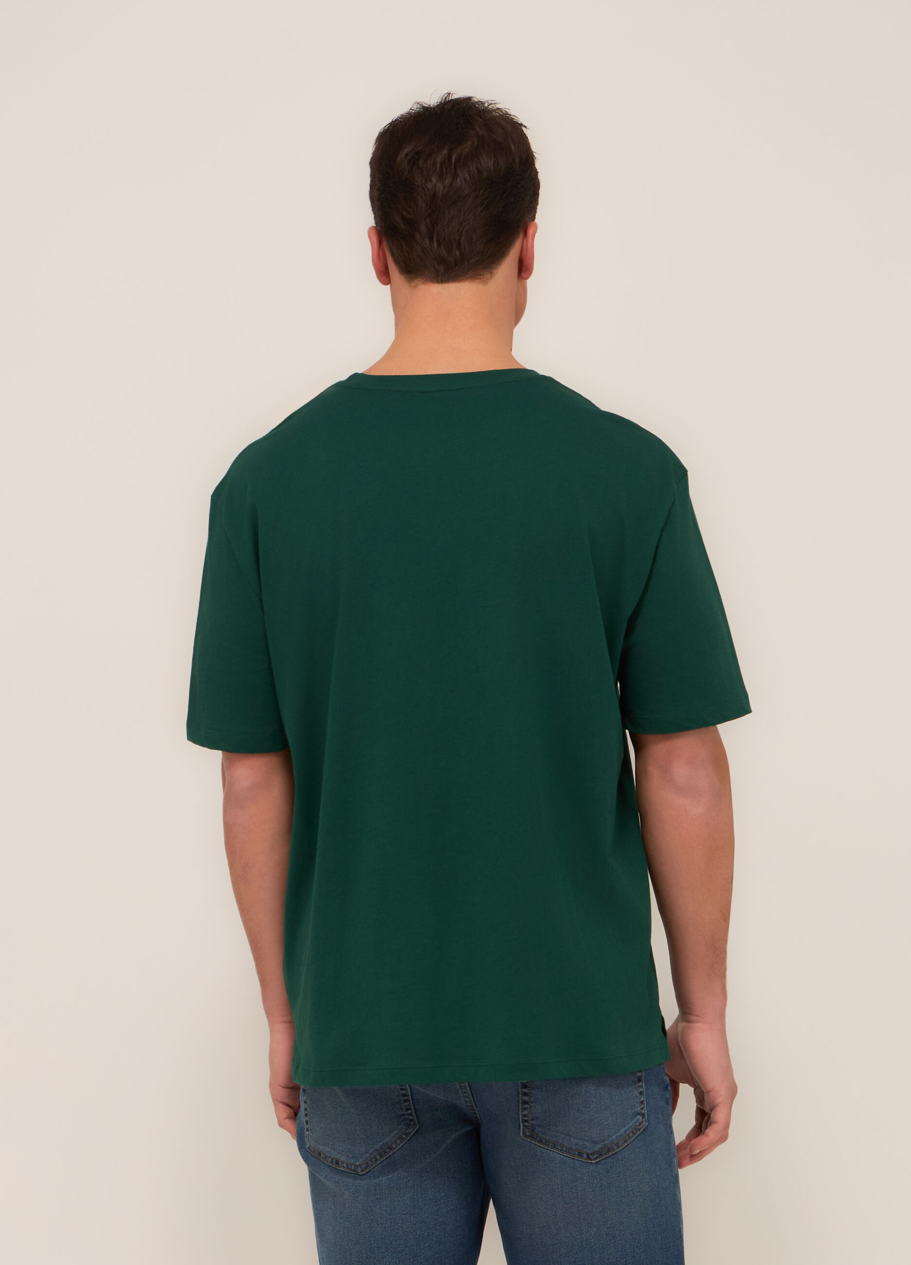 T-shirt in jersey di cotone con taschino uomo_1