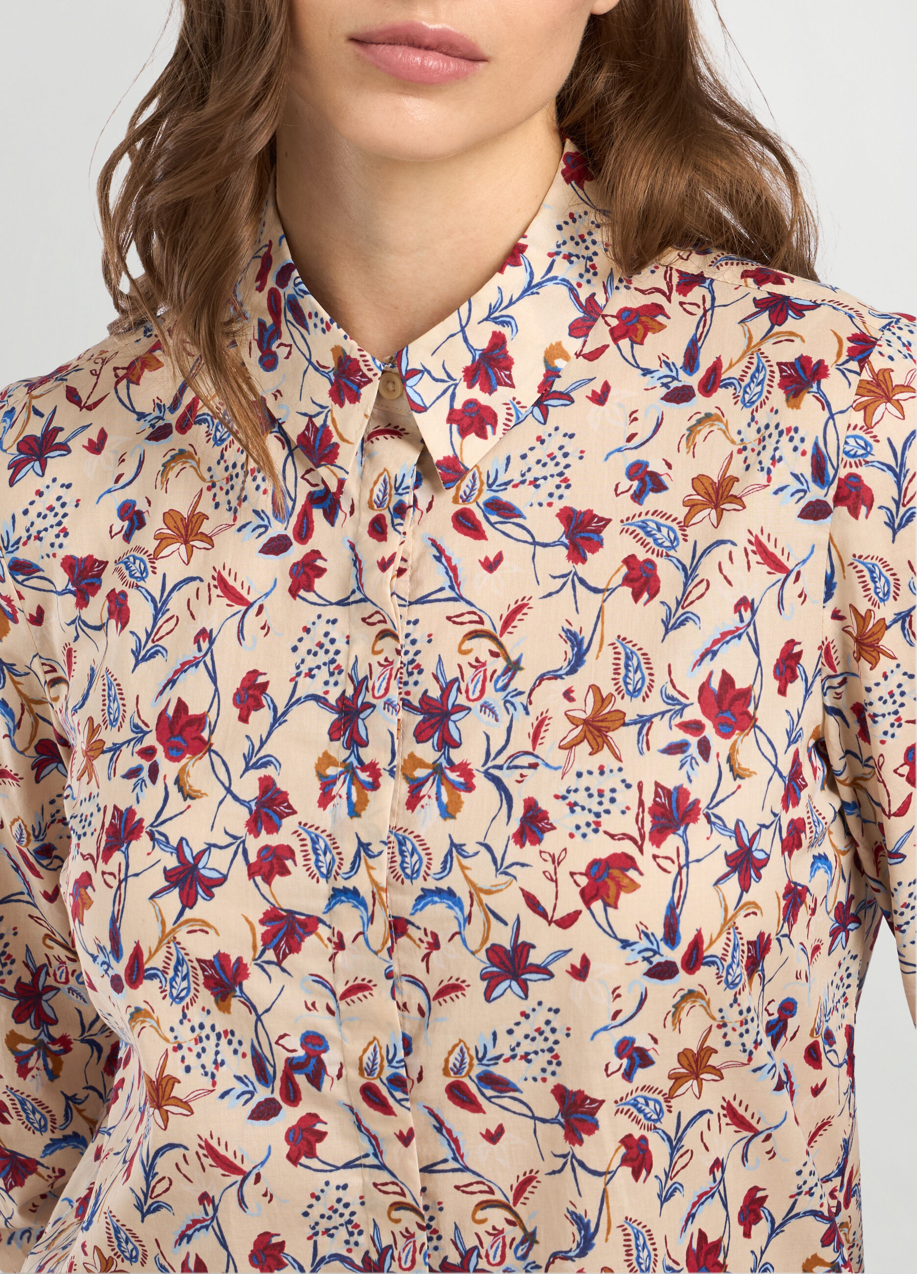 Camicia in puro cotone con stampa donna_2