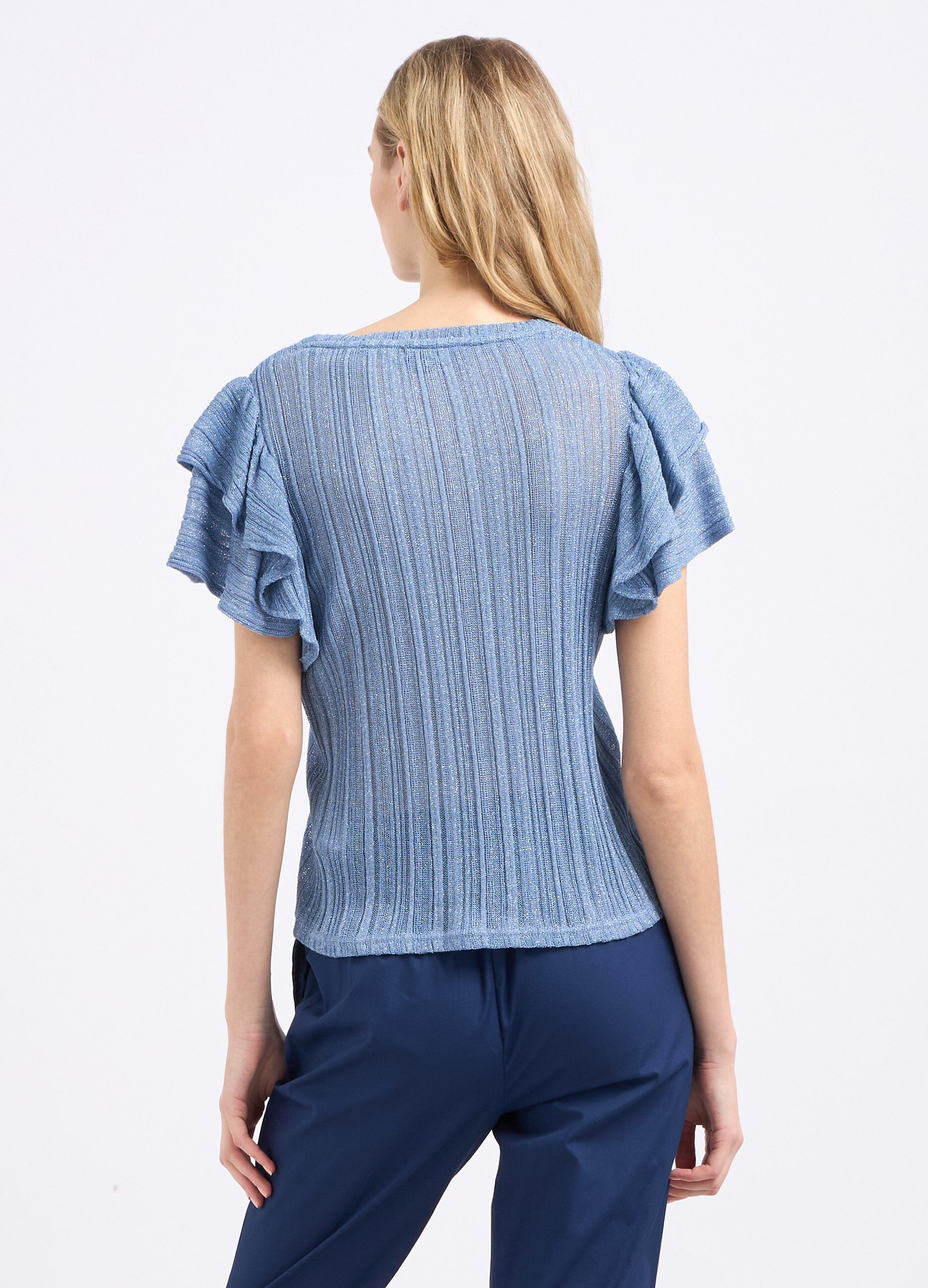 T-shirt in misto viscosa con filo lurex donna_1
