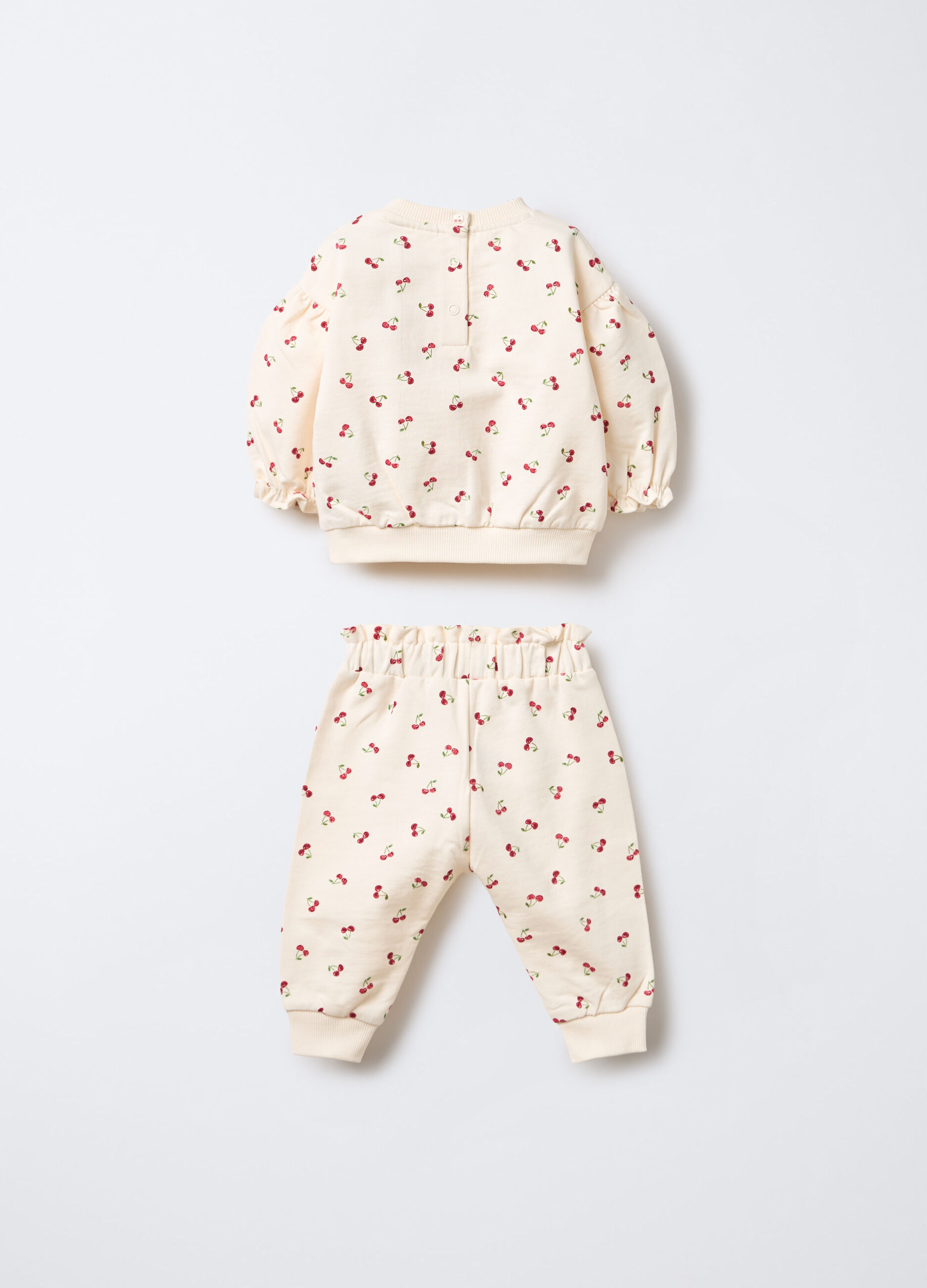 Jogging set in puro cotone garzato neonata_1