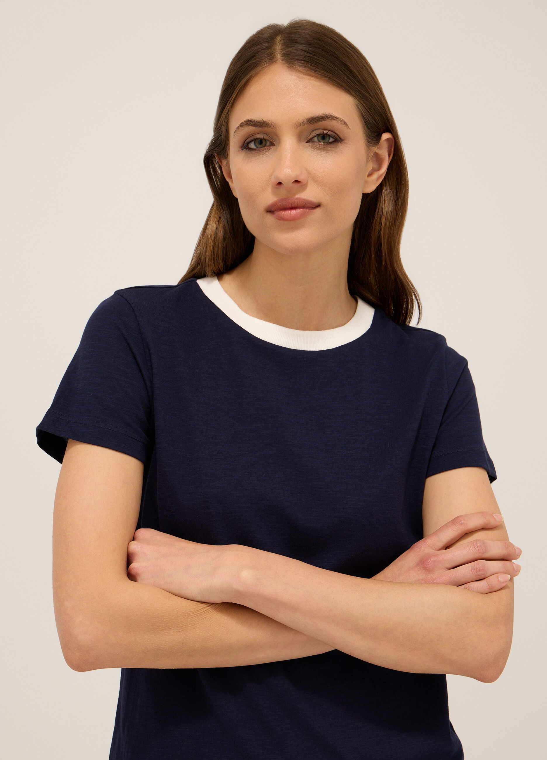 T-shirt in jersey di puro cotone donna_2