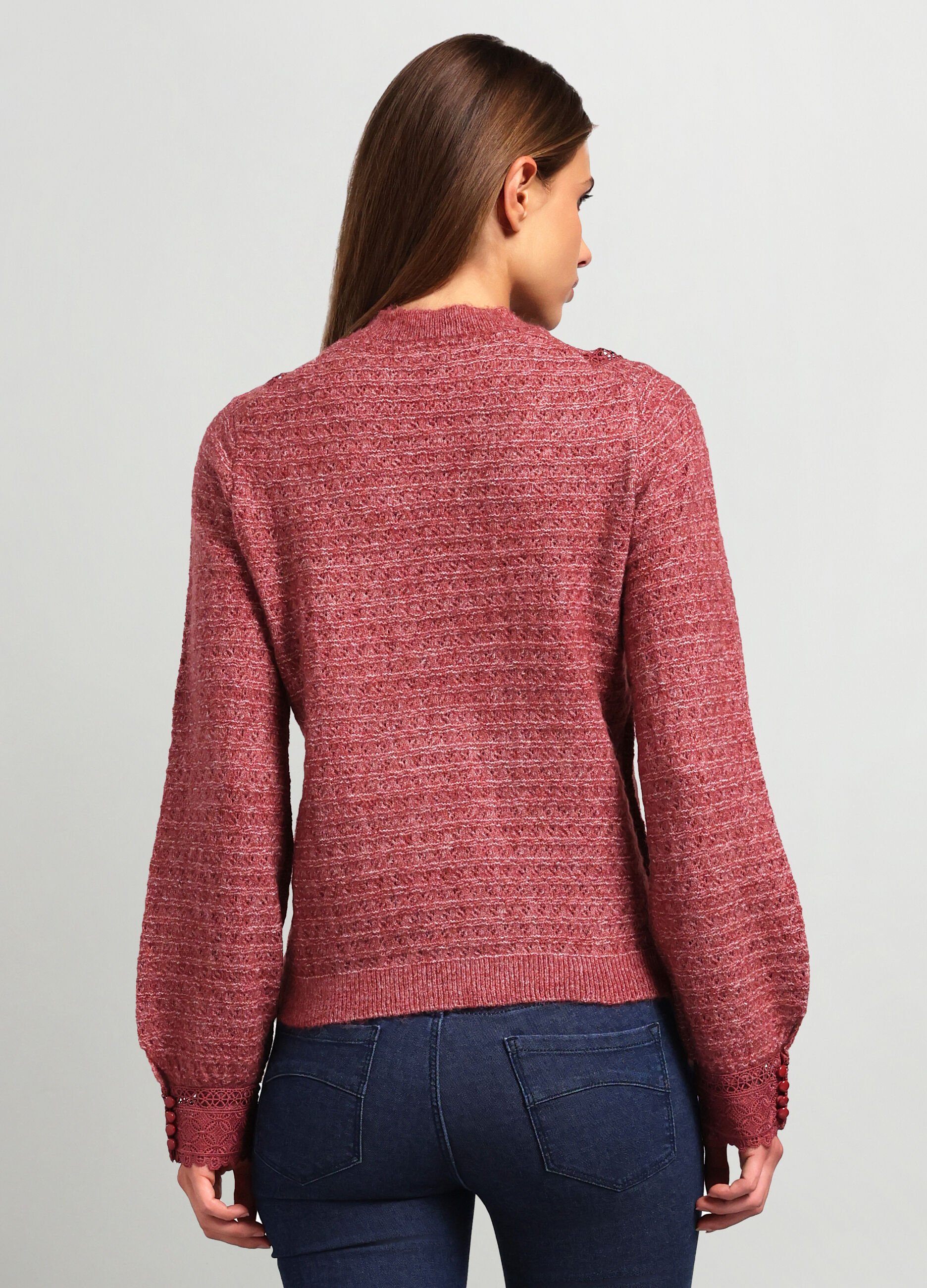 Girocollo tricot con inserti donna_1