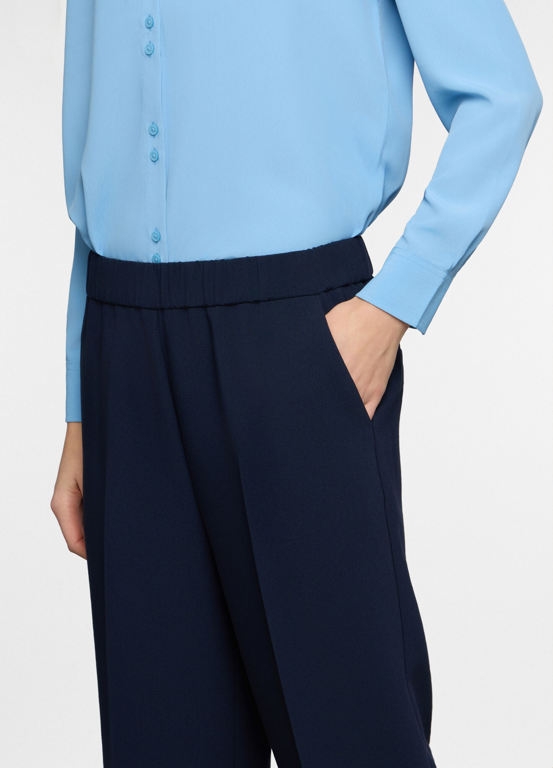 Pantaloni comfort fit misto viscosa donna_2