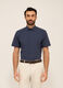 Camicia a maniche corte in misto cotone uomo_0