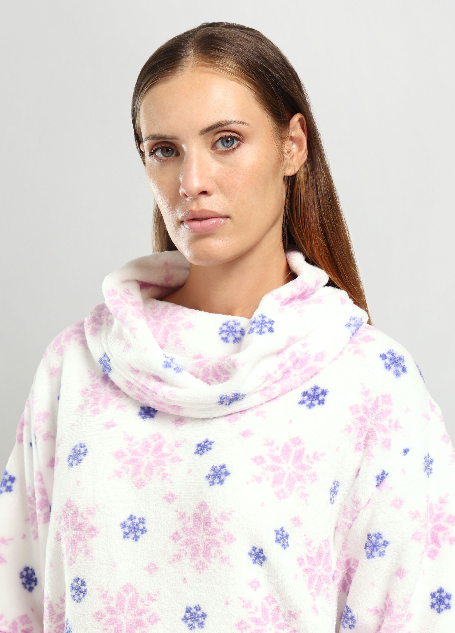 Poncho in coral fleece donna_2