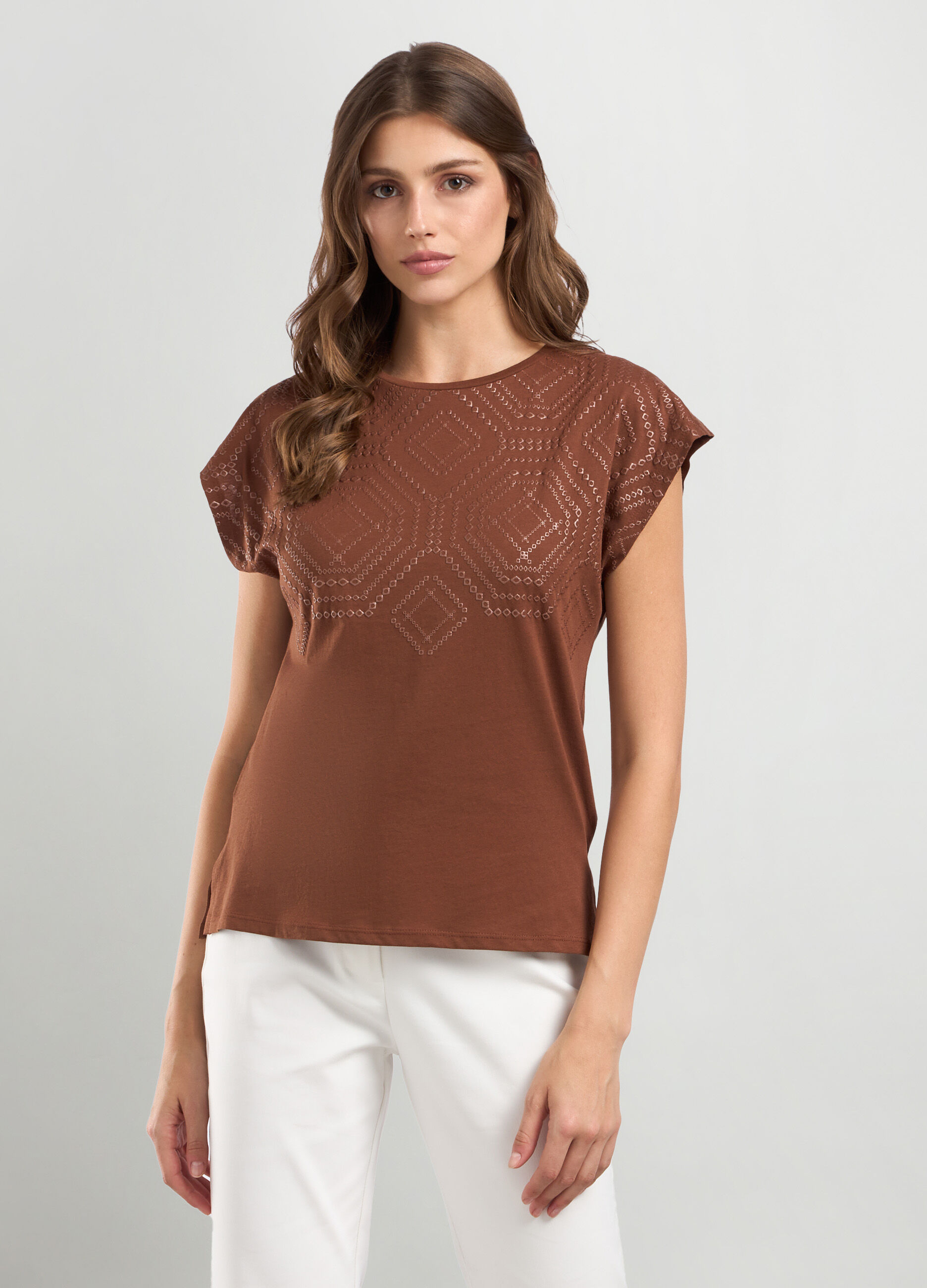 T-shirt in puro cotone donna_0