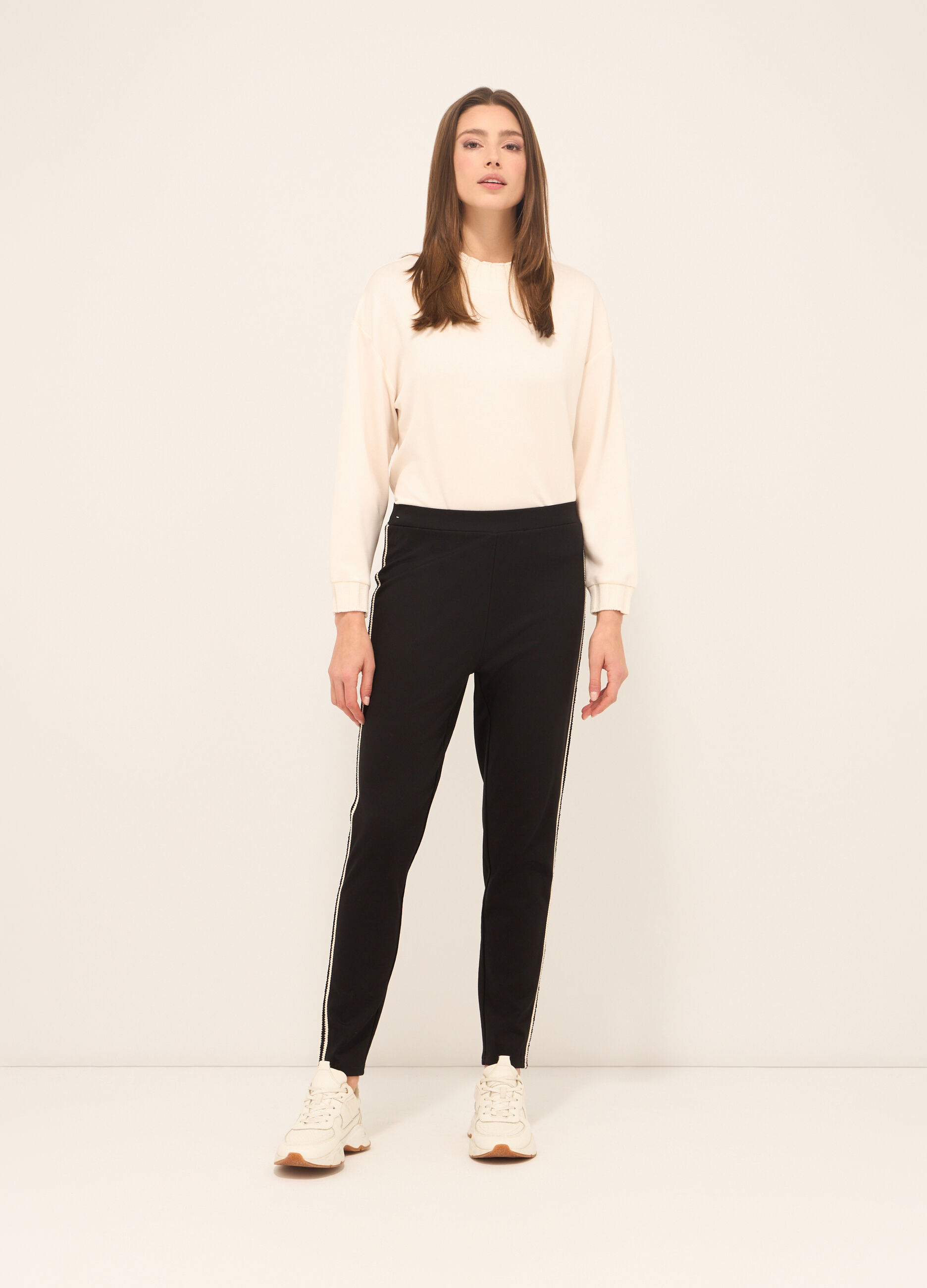 Pantaloni in punto Milano stretch donna_0