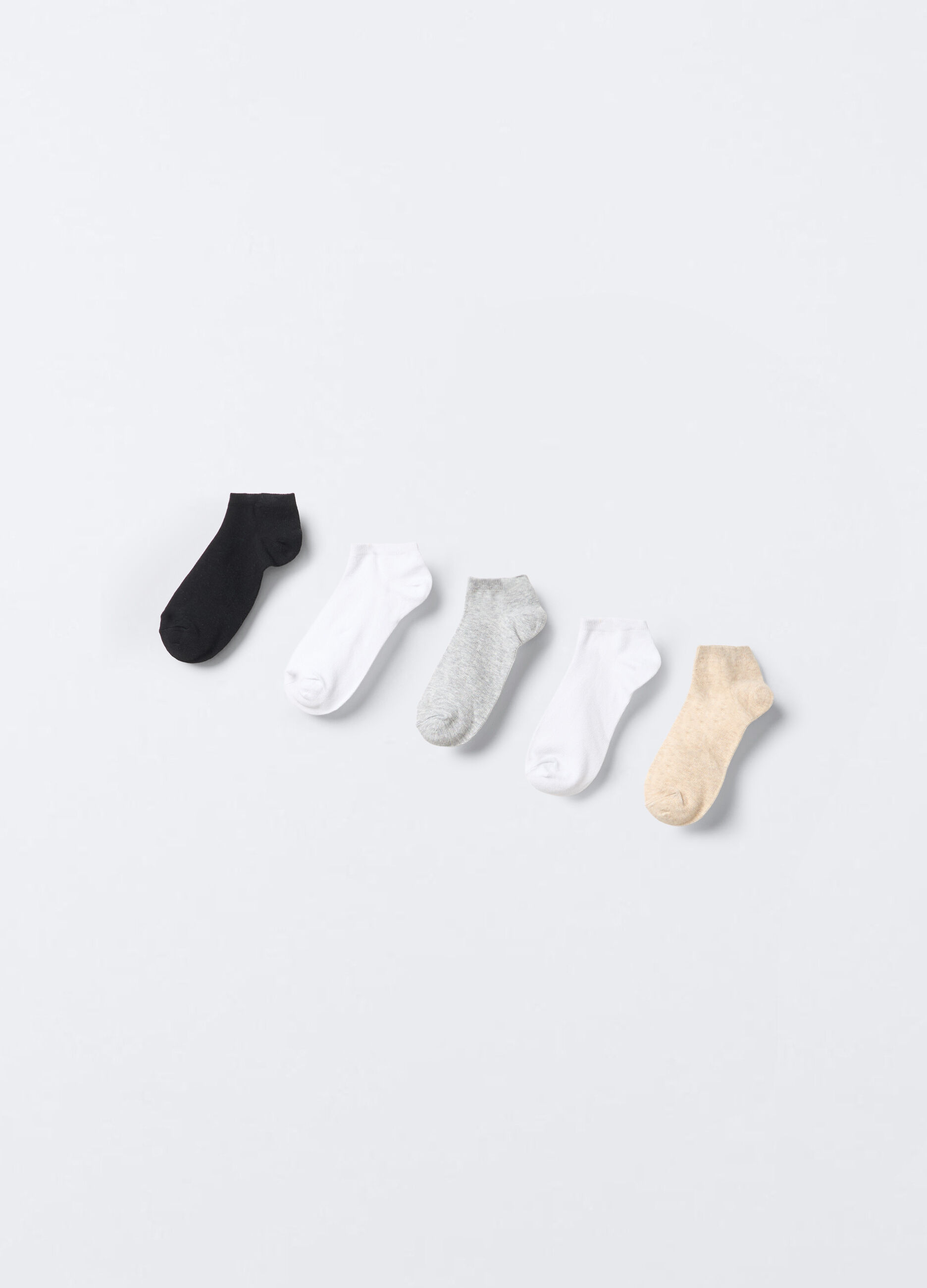 Pack 5 calze corte misto cotone stretch donna_1