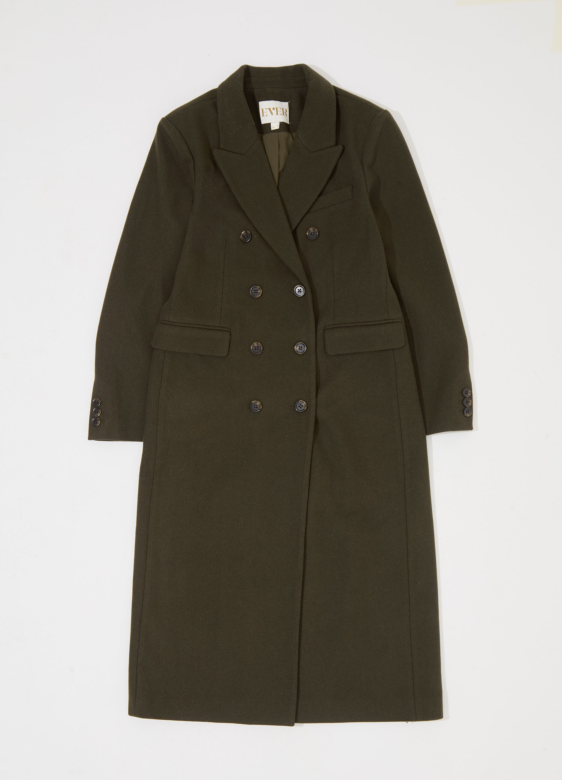 Cappotto lungo doppiopetto in misto lana donna_4