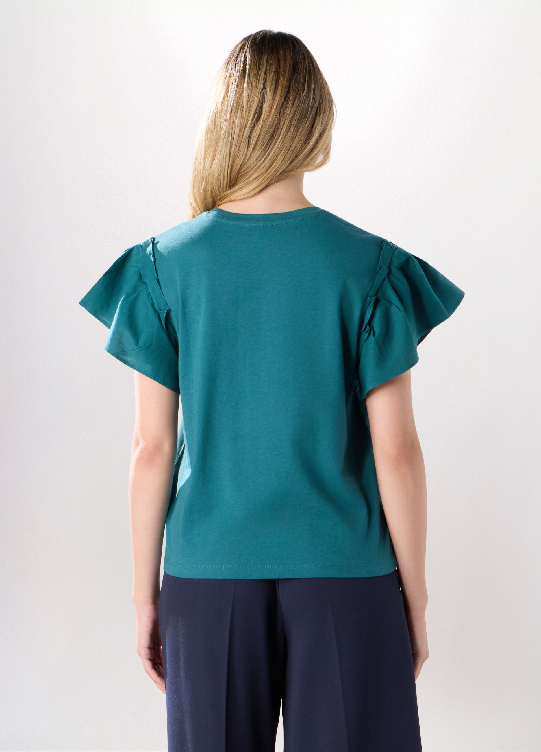 T-shirt in jersey di puro cotone donna_1