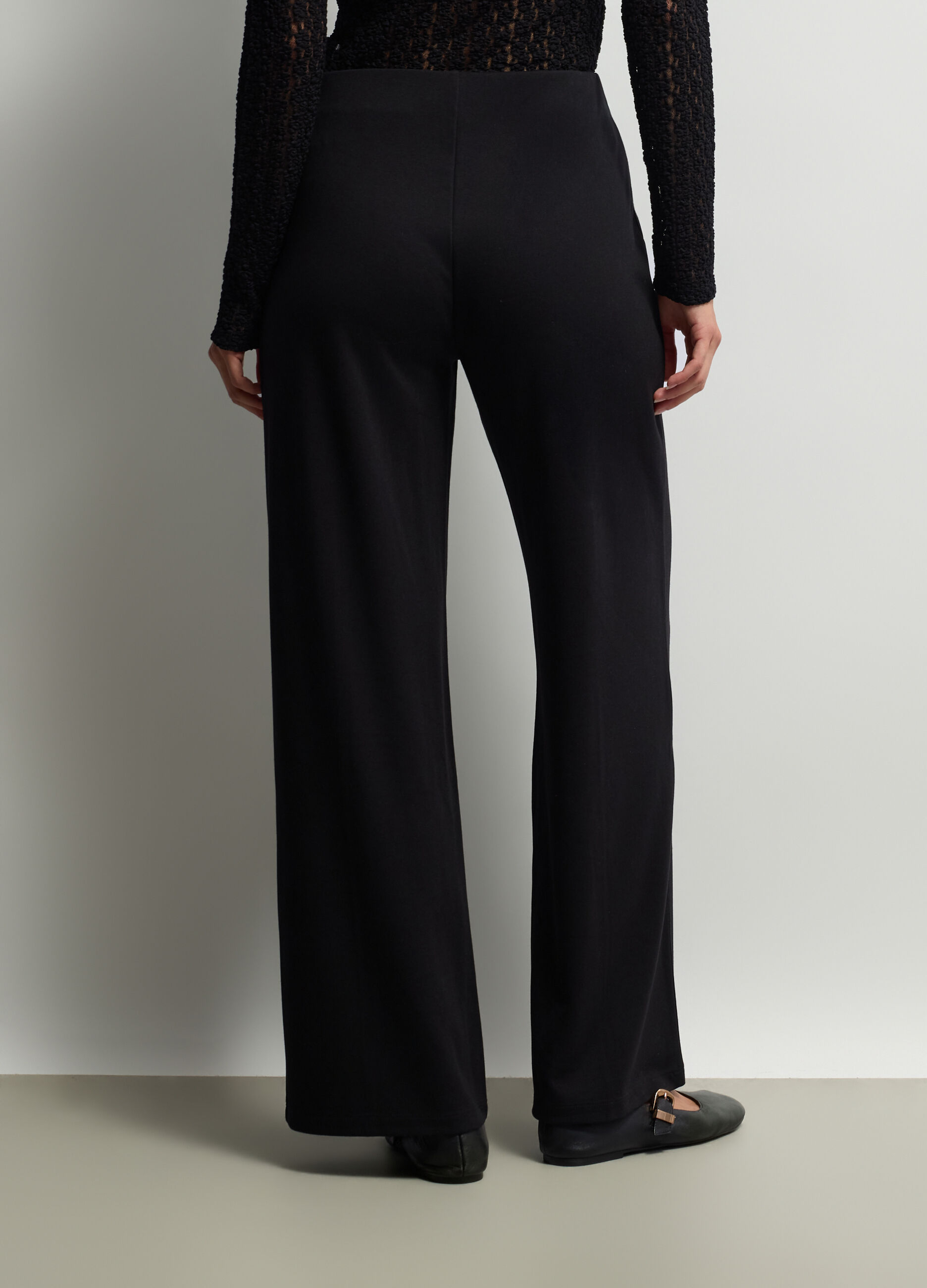 Pantaloni Fit Over in punto Milano di misto viscosa stretch donna_2