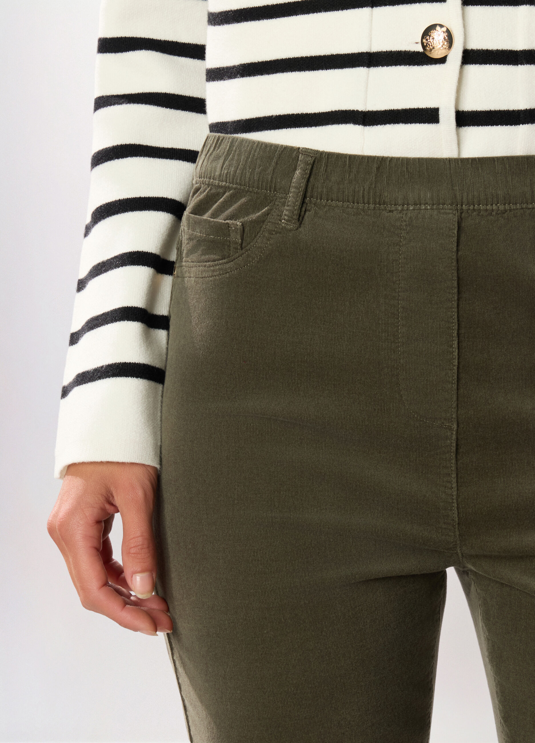 Jeggings in velluto a coste di cotone stretch donna_2