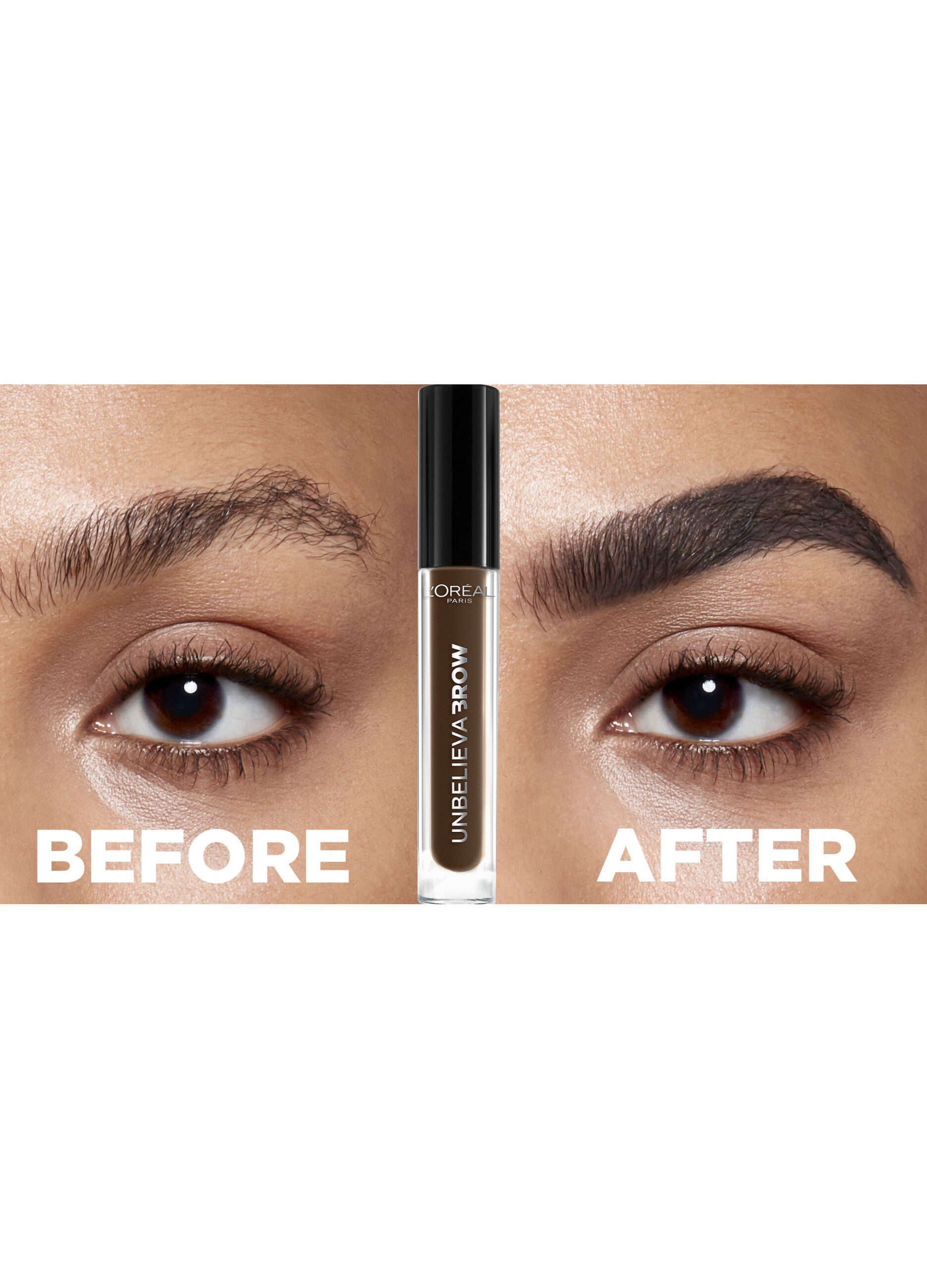 L'Oréal Paris Unbelievabrow, Gel per Sopracciglia a Lunga Tenuta Waterproof, Colore: Dark Brunette (108), 3,4 ml.