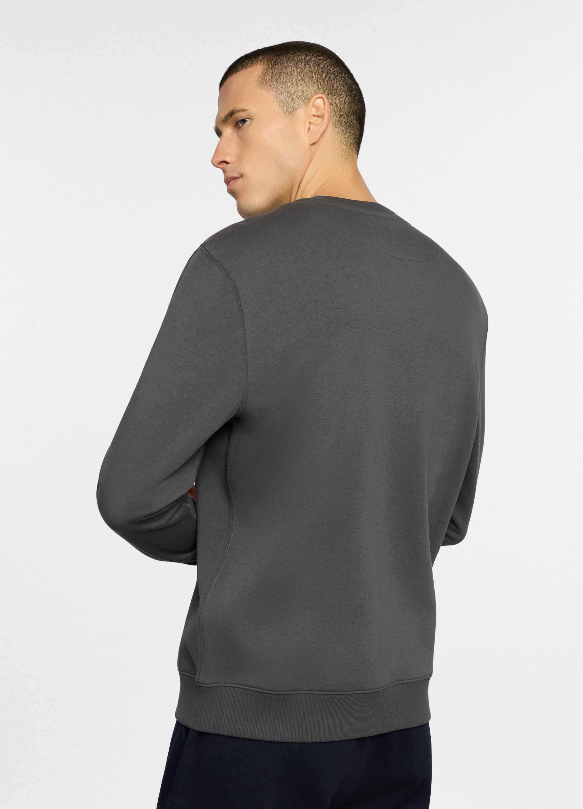 Felpa girocollo in misto cotone uomo_1