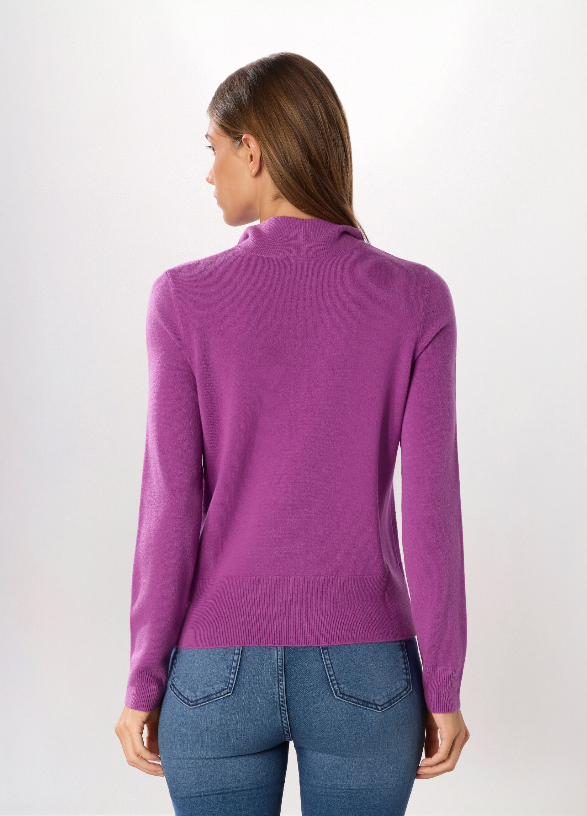 Cardigan tricot a collo alto donna_1