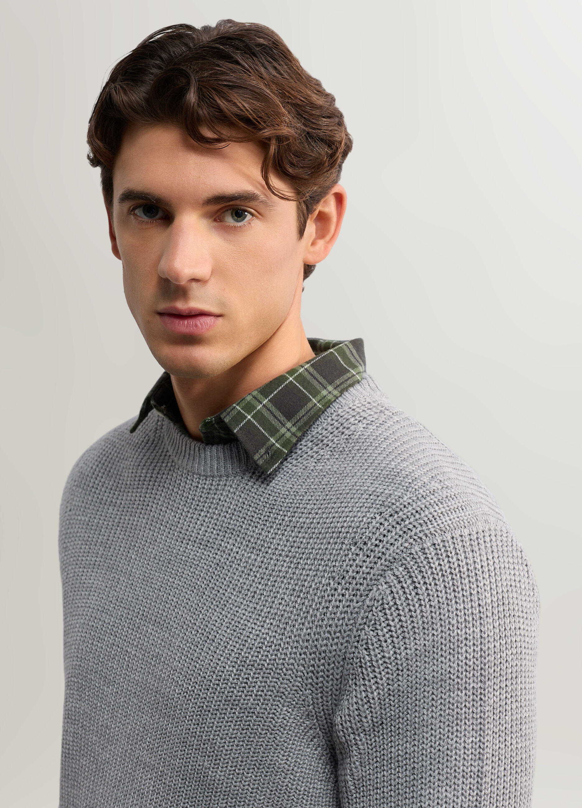 Maglione girocollo a mezza costa inglese uomo_2