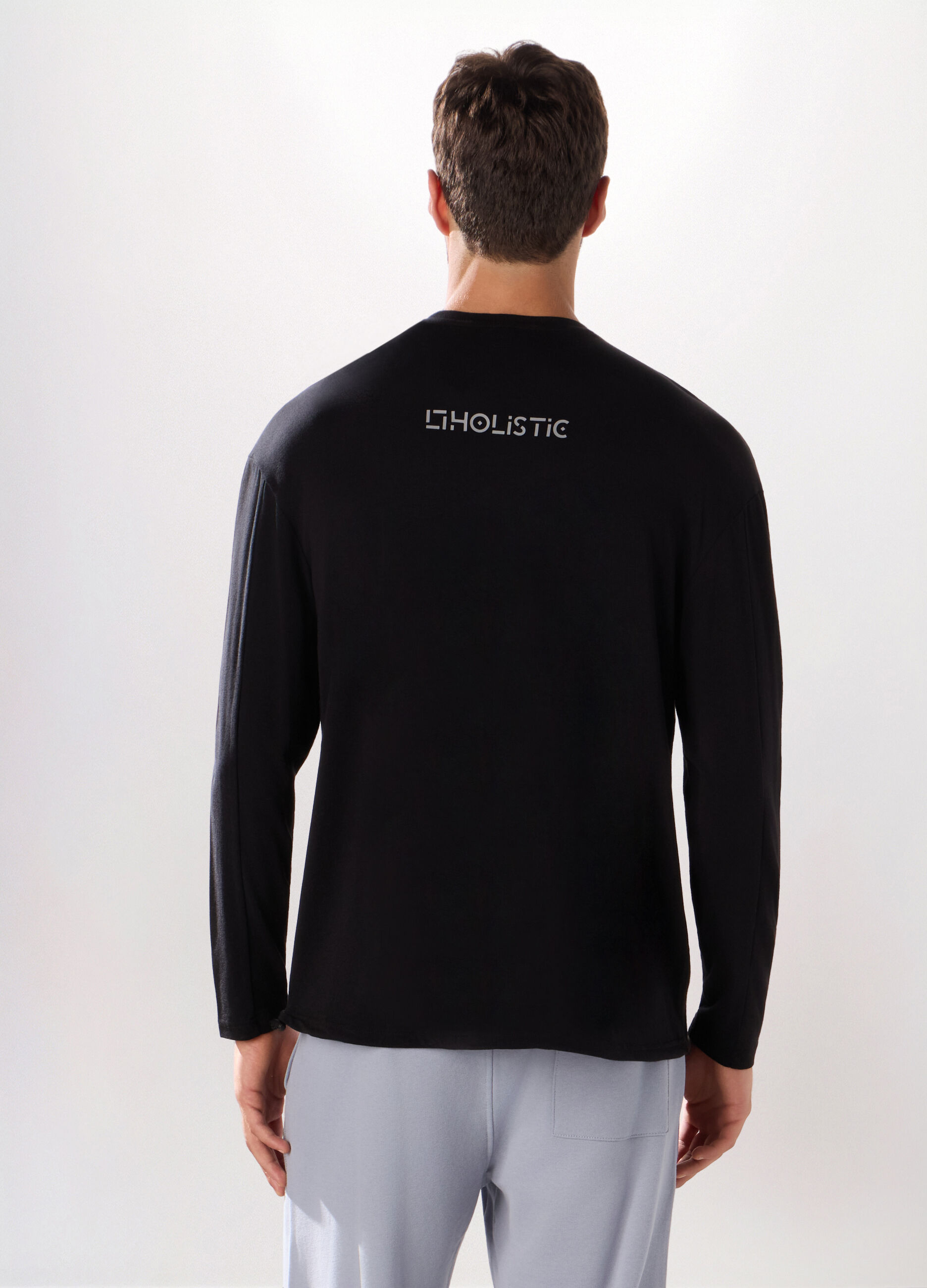 T-shirt maniche lunghe in cotone e modal stretch uomo_1