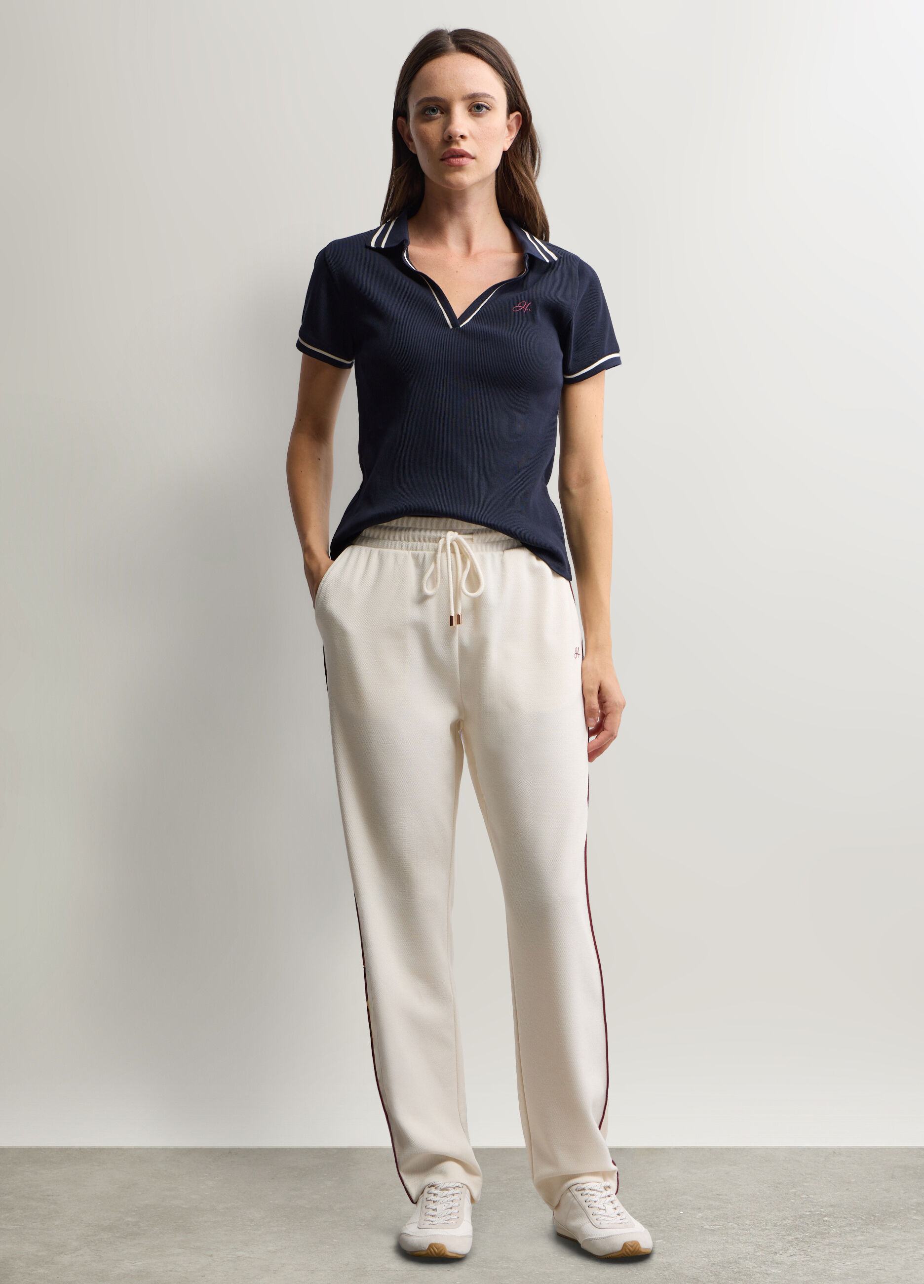 Jogger Piquet Fit Regular misto viscosa stretch donna_0