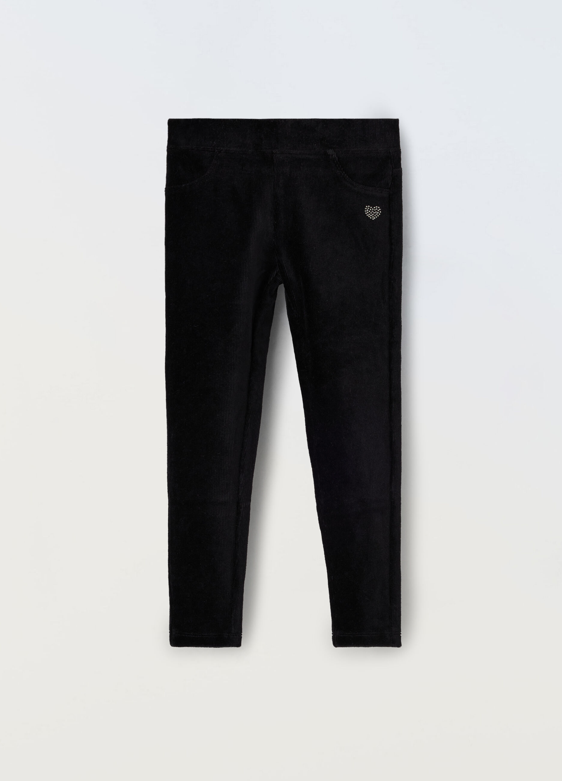 Treggings in ciniglia di misto cotone bambina_0