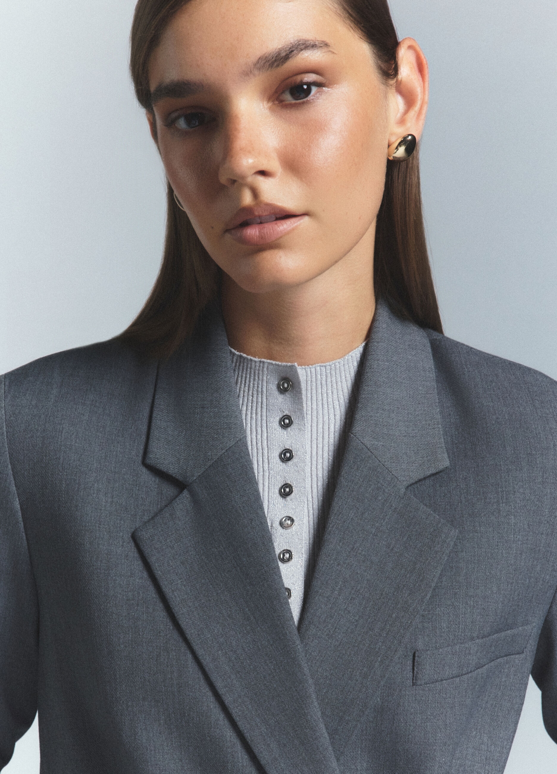 Blazer doppiopetto con collo reverse misto viscosa stretch donna_4
