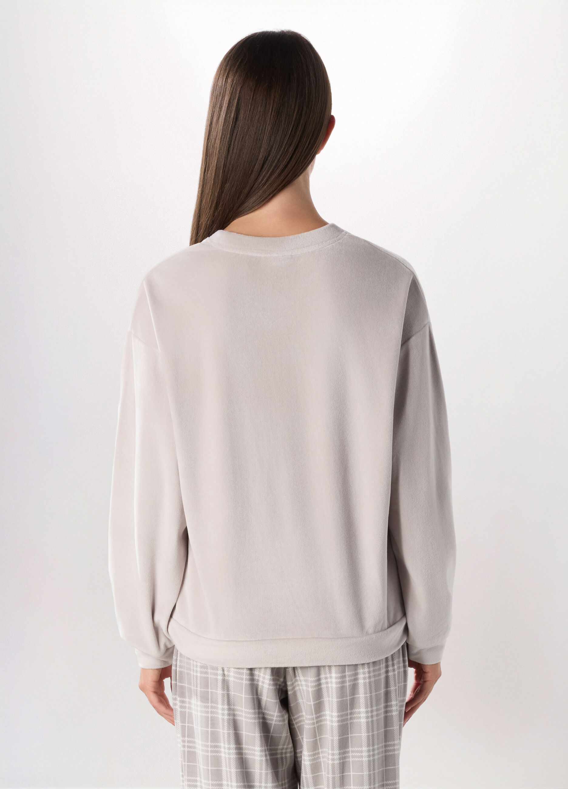 Top pigiama lungo in ciniglia donna_1