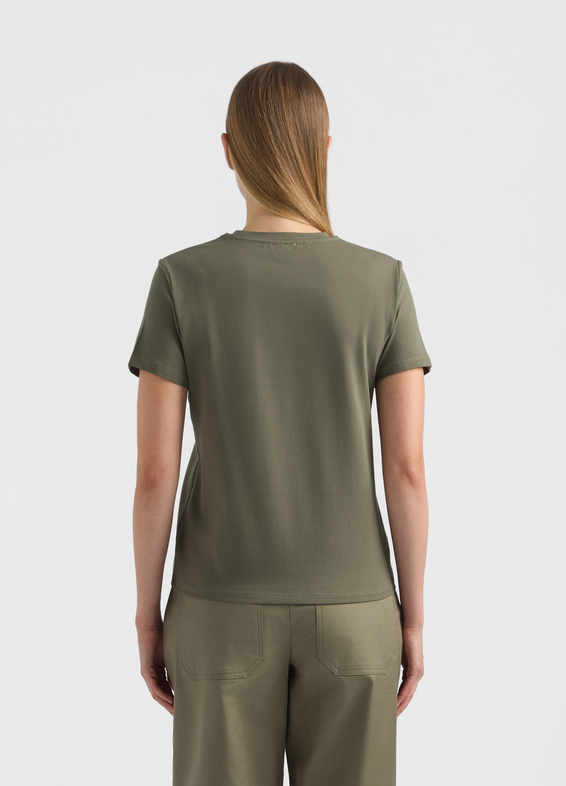 T-shirt girocollo stretch donna_2