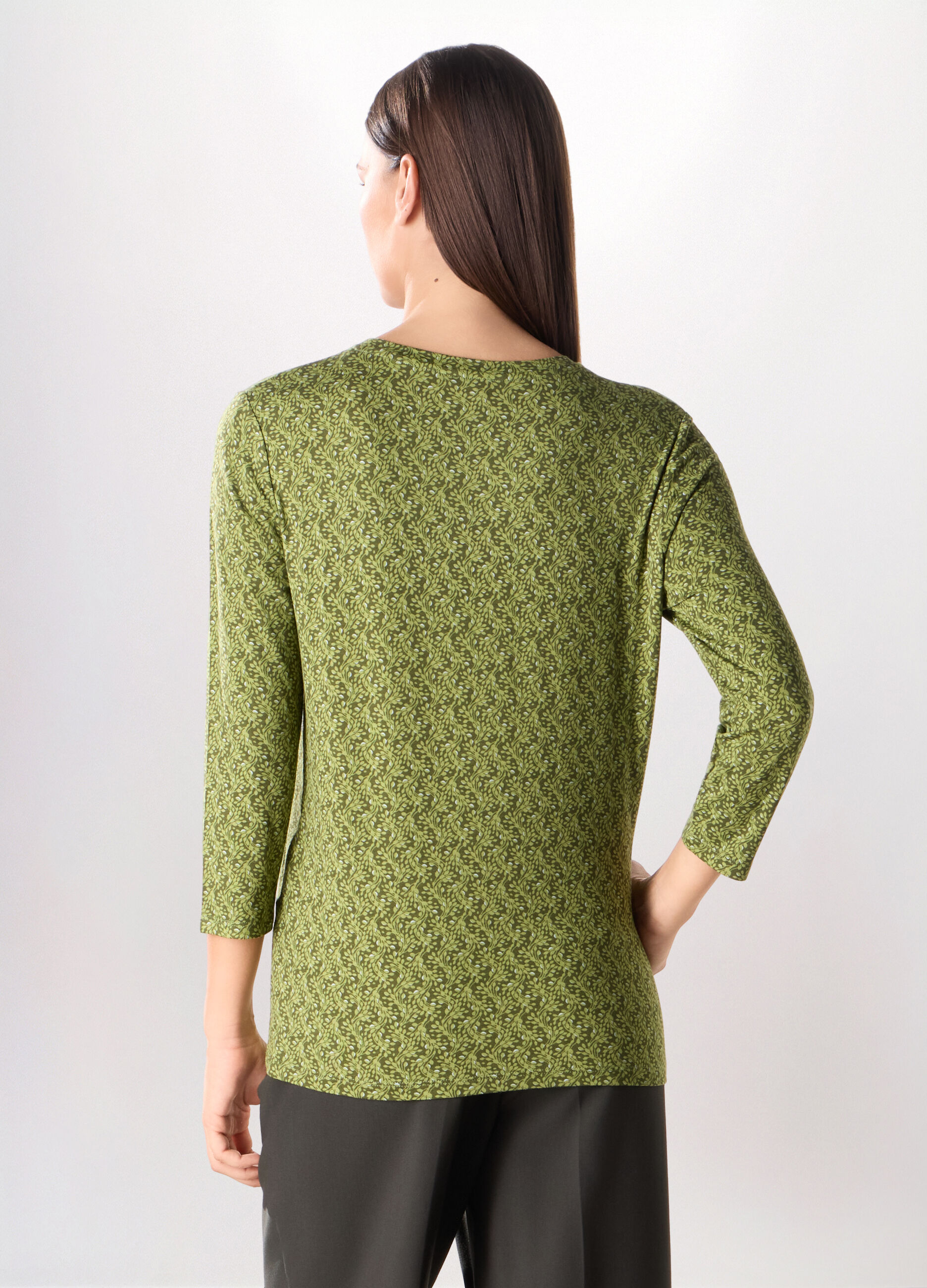 T-shirt in jersey di viscosa stretch donna_1