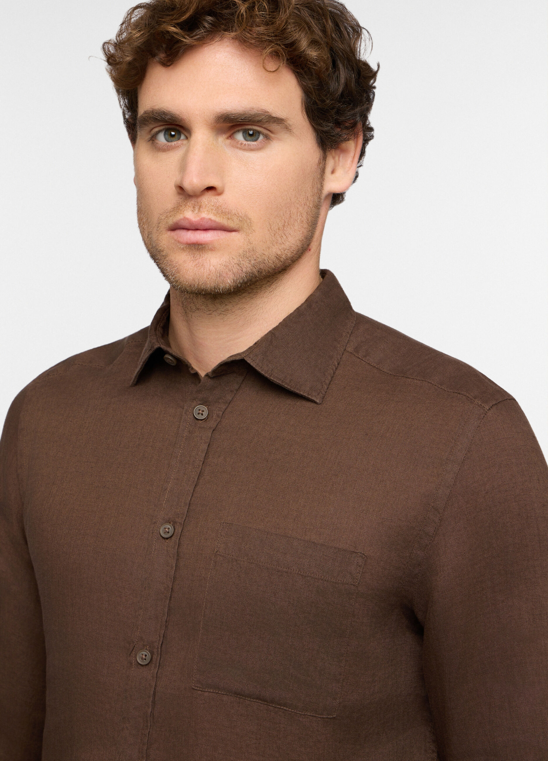 Camicia regular fit in lino uomo_2