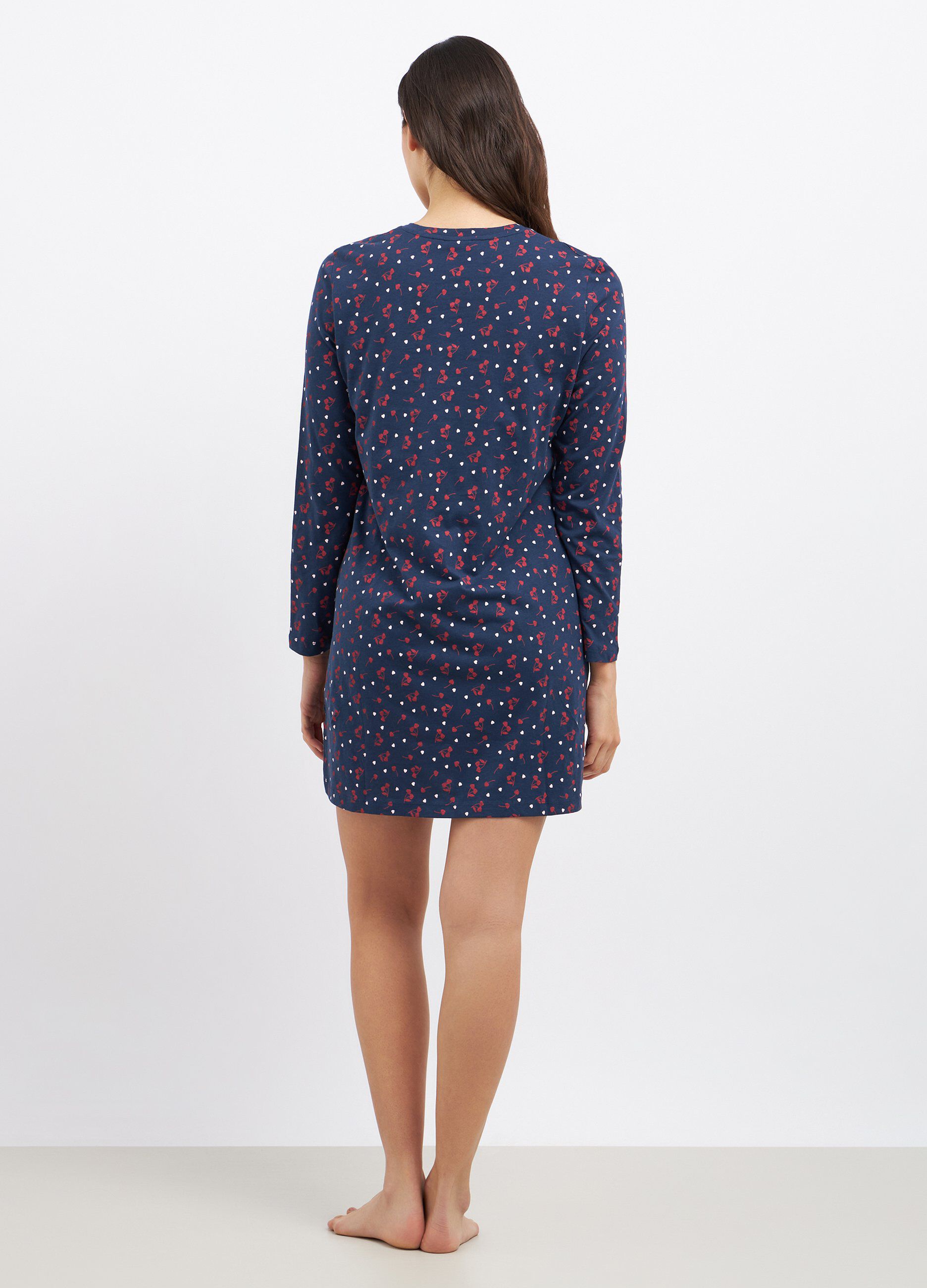 Camicia da notte in puro cotone stampato donna_1