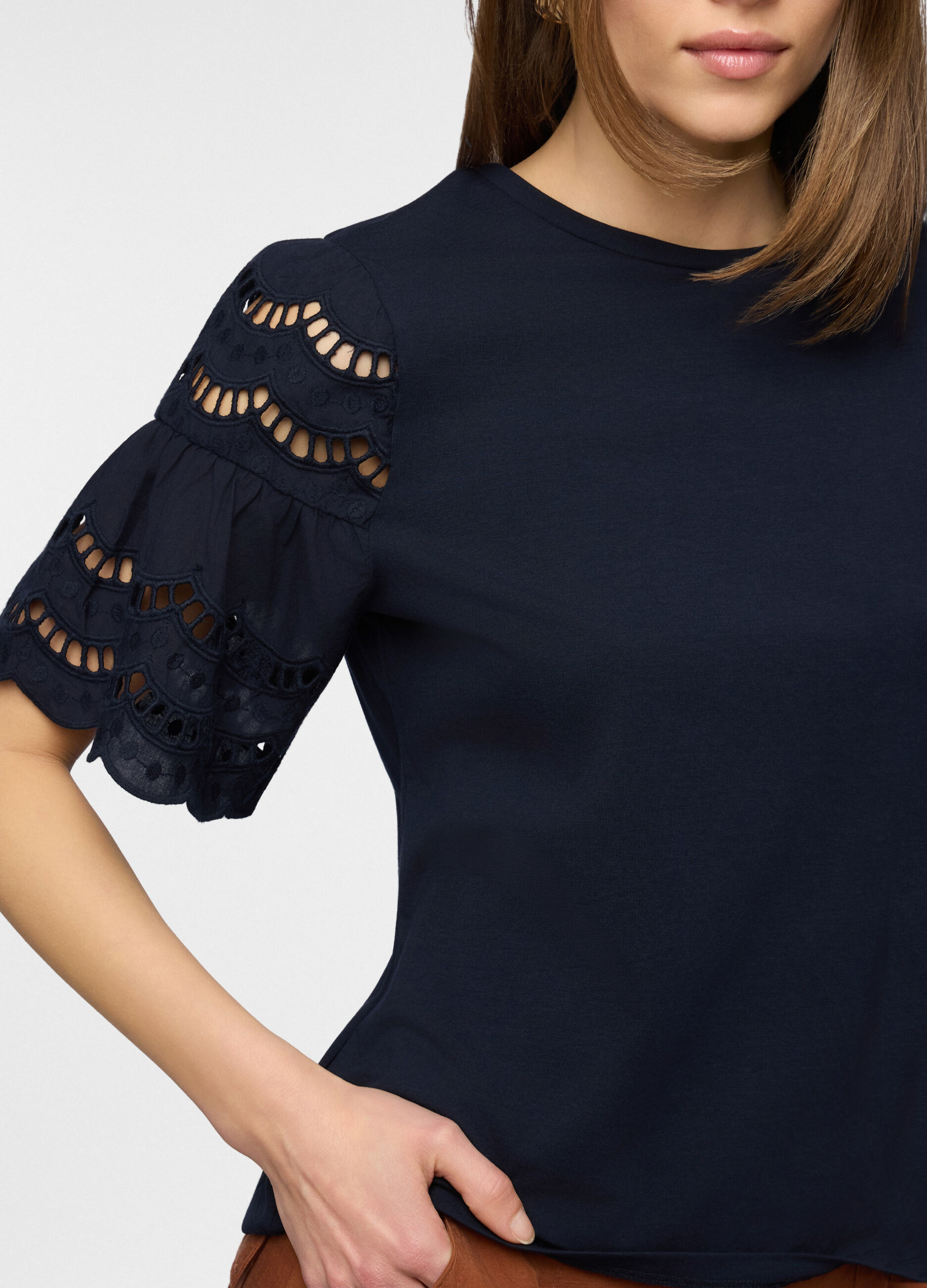 T-shirt girocollo stretch donna_2