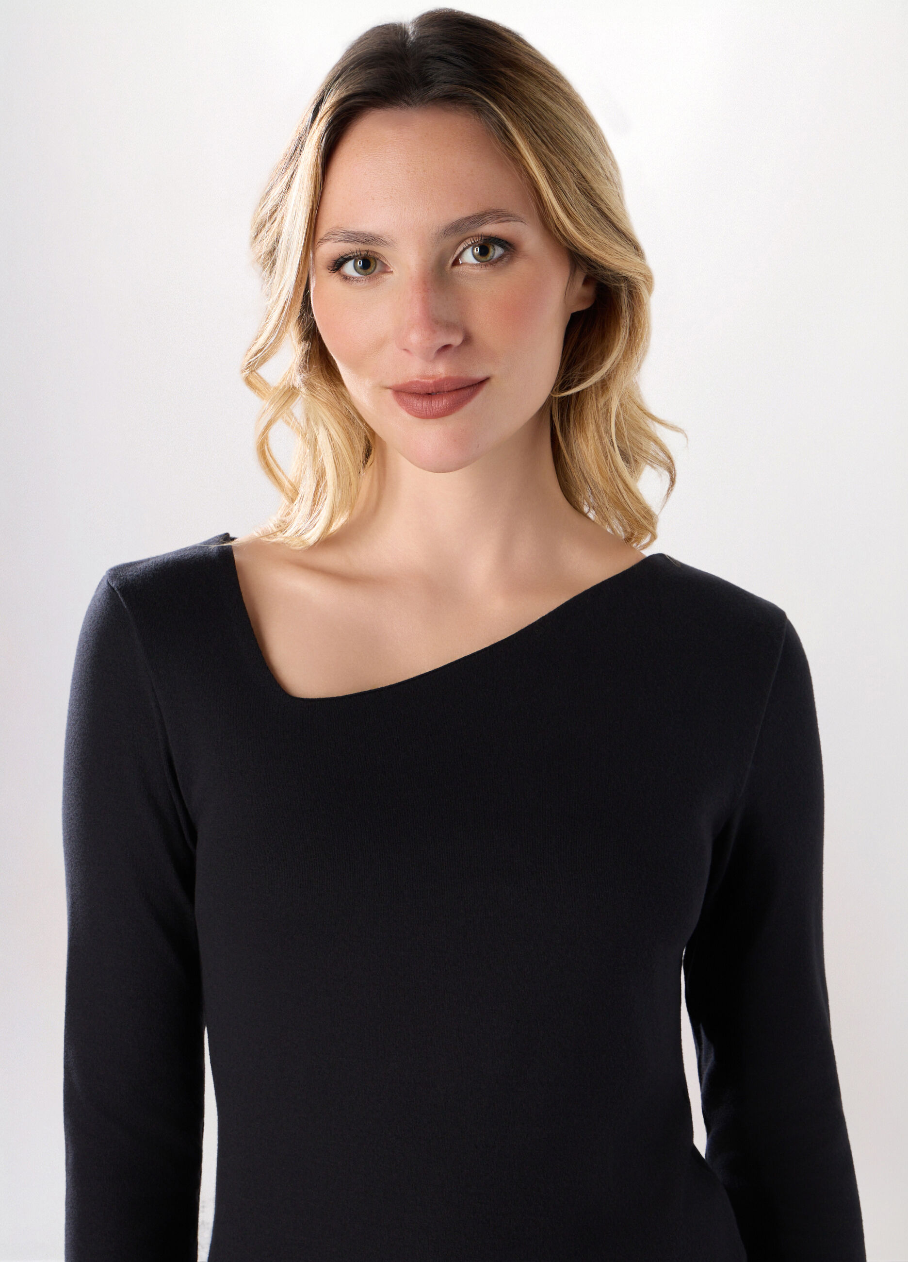 T-shirt in jersey di cotone stretch donna_2