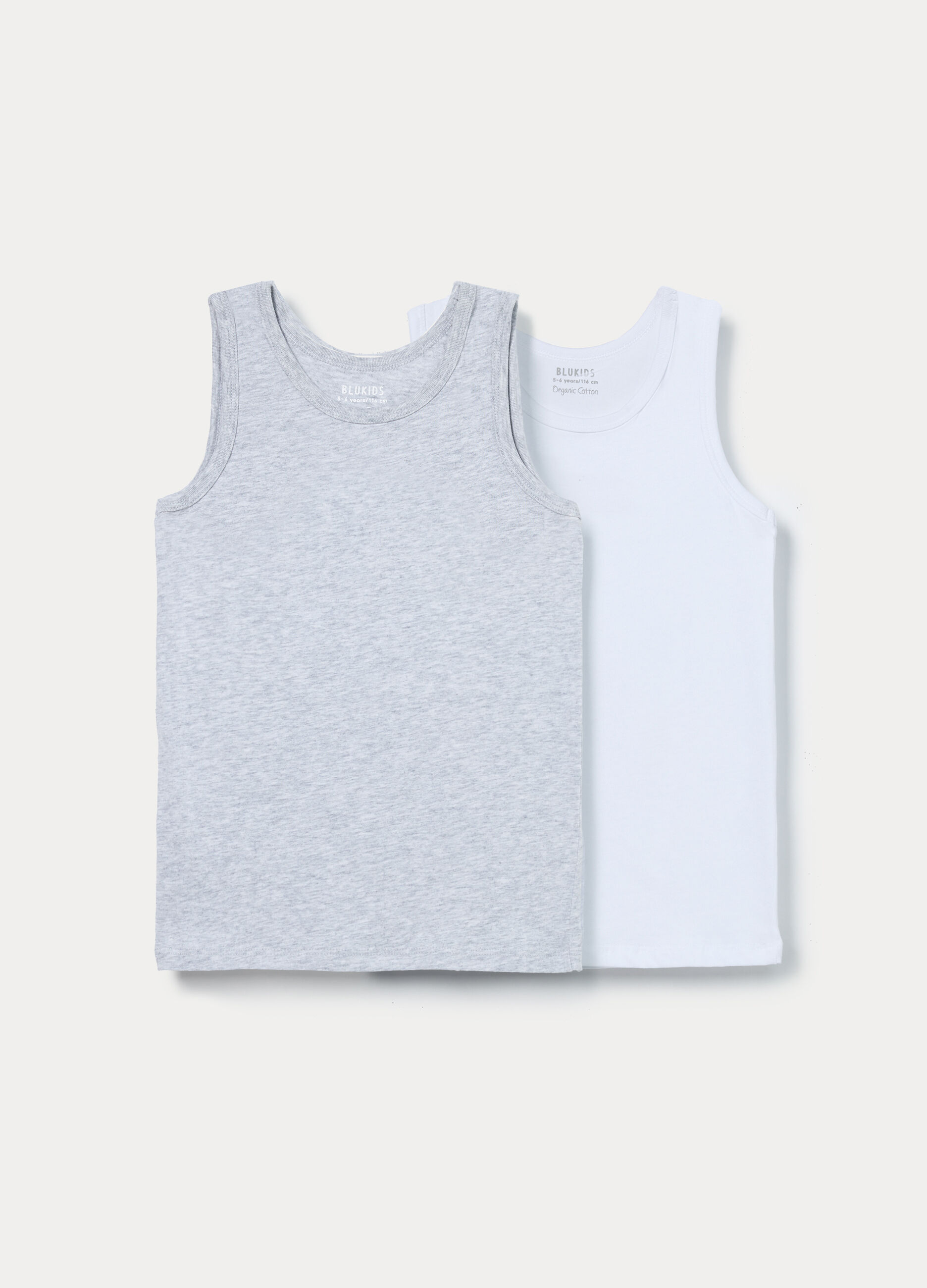 Pack 2 canotte in costina di puro cotone bambino_0