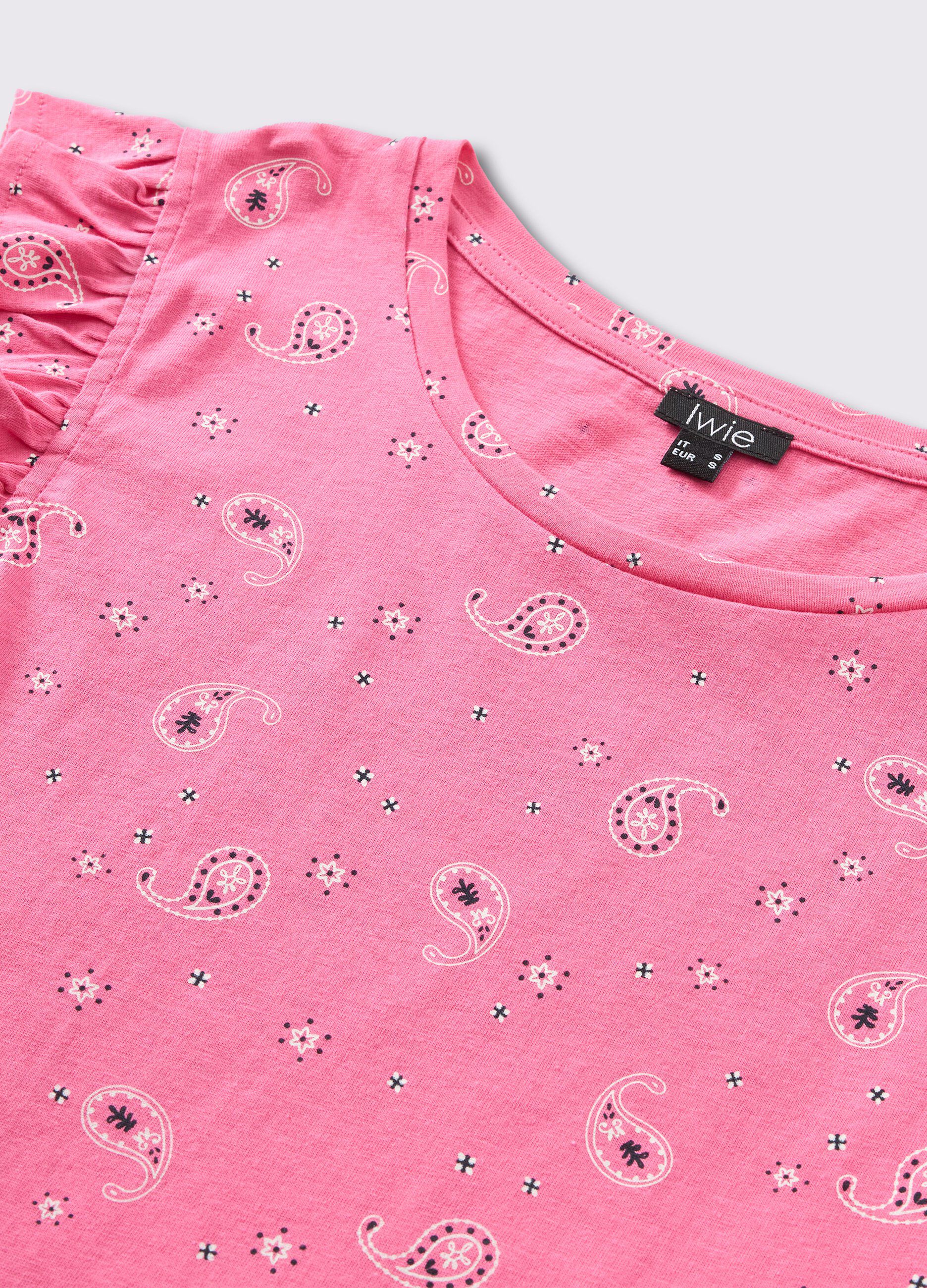 Canotta con rouches in puro cotone donna