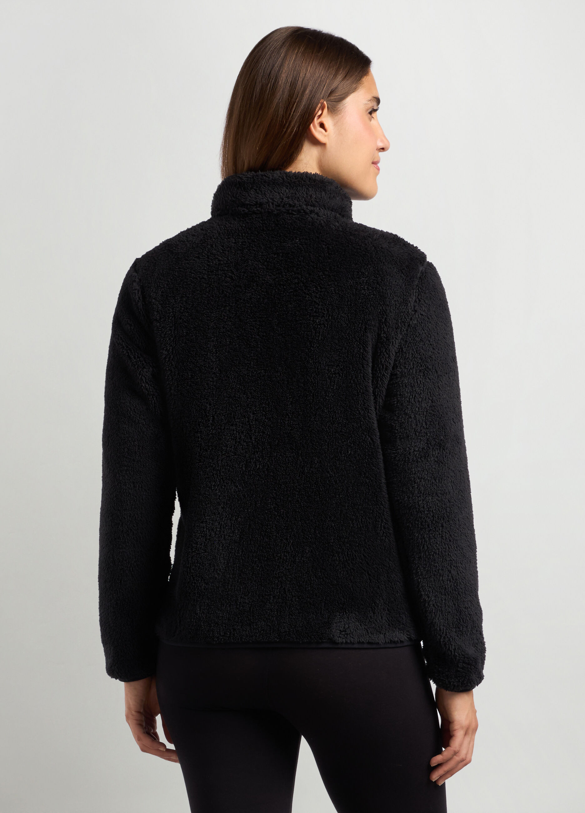Felpa in sherpa con apertura full zip donna_1