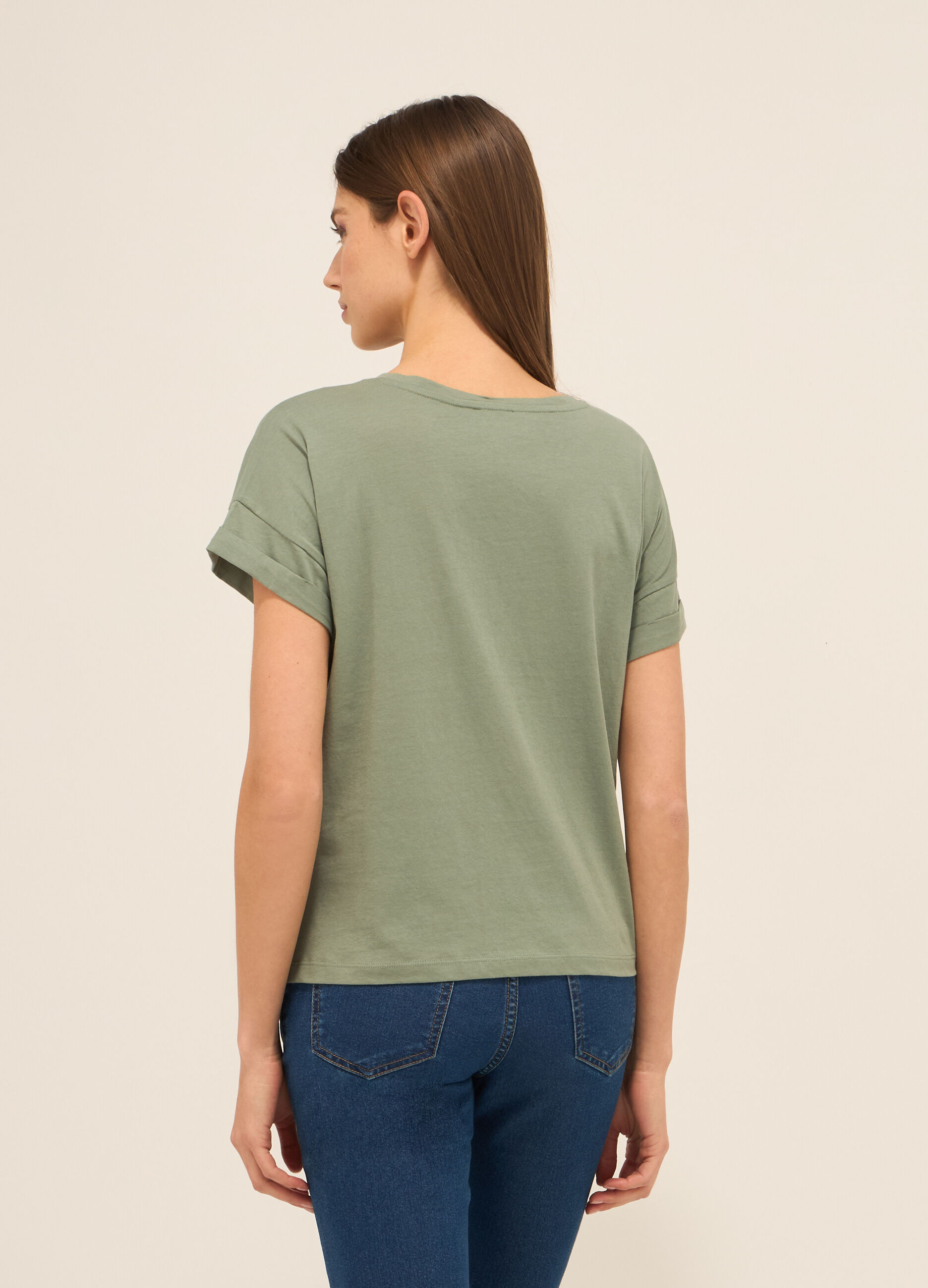 T-shirt in jersey di puro cotone donna_1