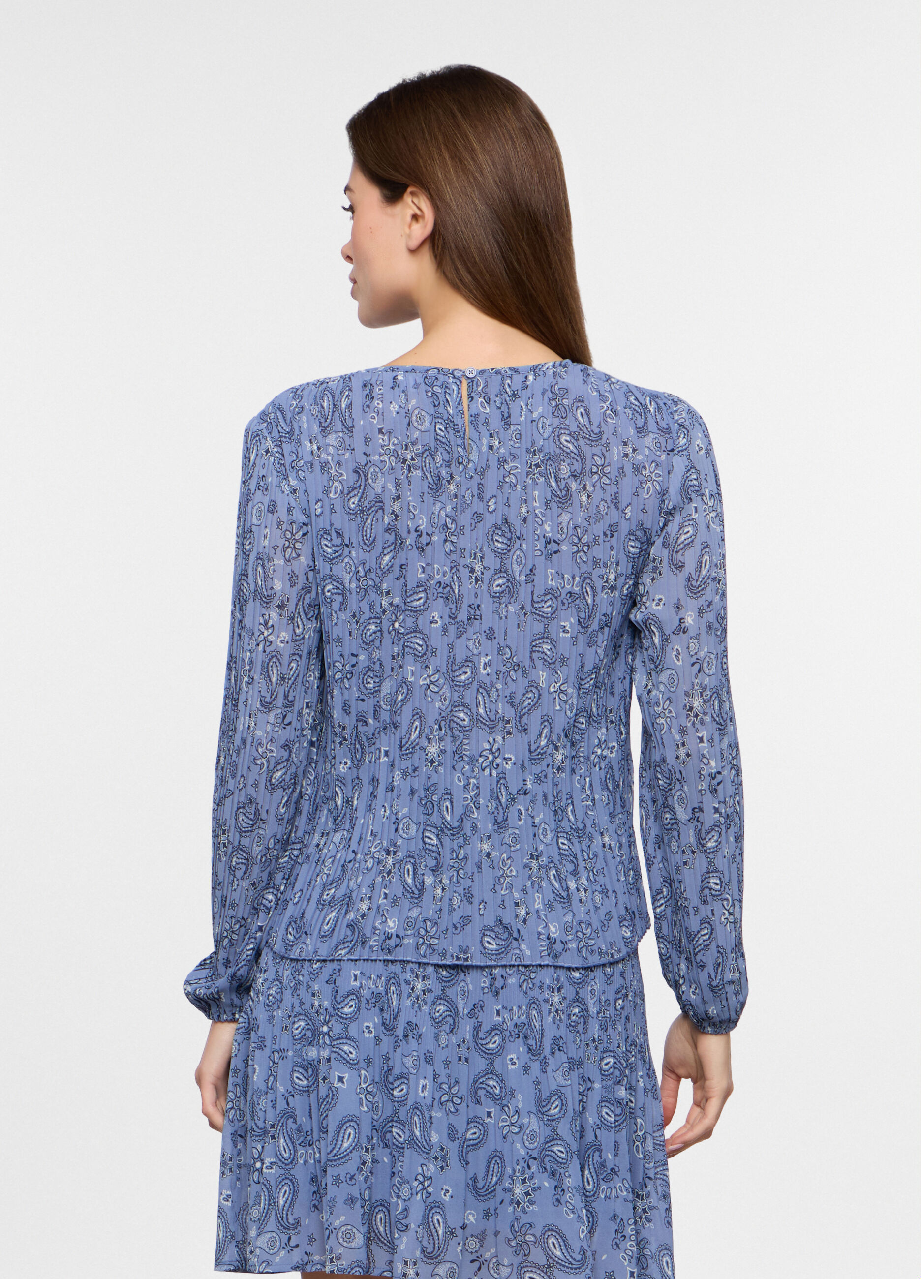 Blusa crepe con stampa donna_1