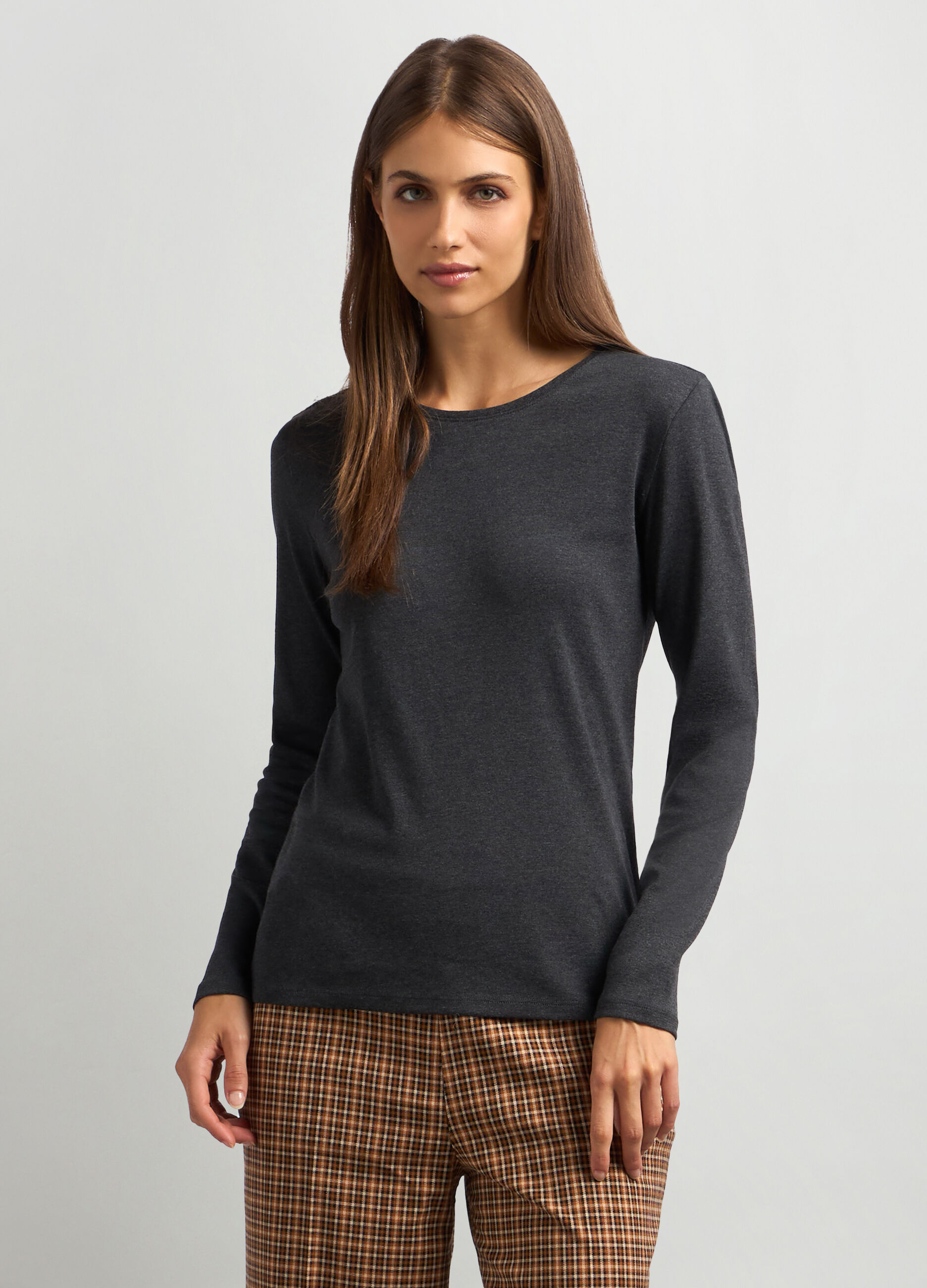 T-shirt in misto cotone mélange donna_0