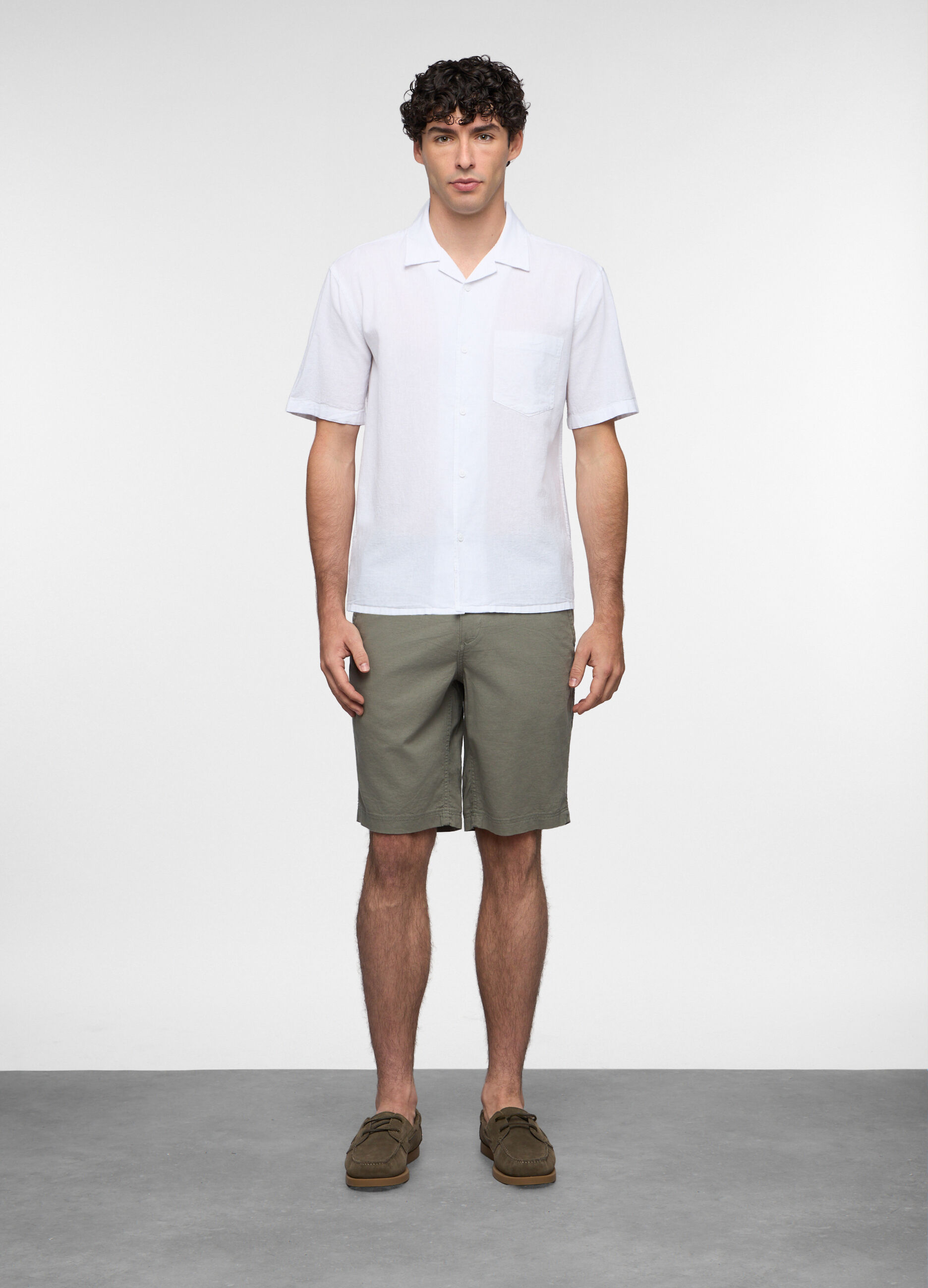 Bermuda in lino e cotone uomo_0