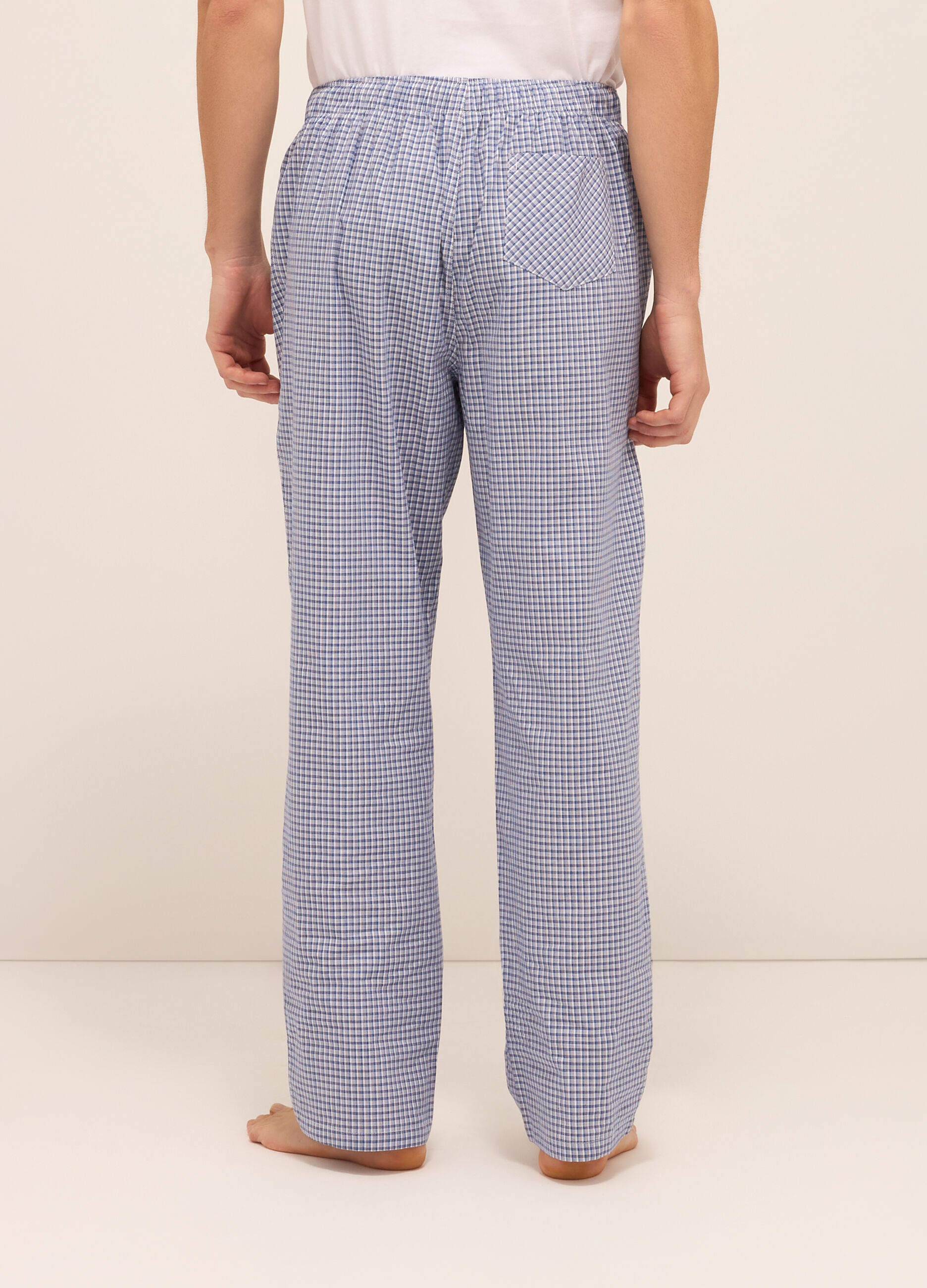 Pantaloni del pigiama in tela di cotone a quadretti uomo_2