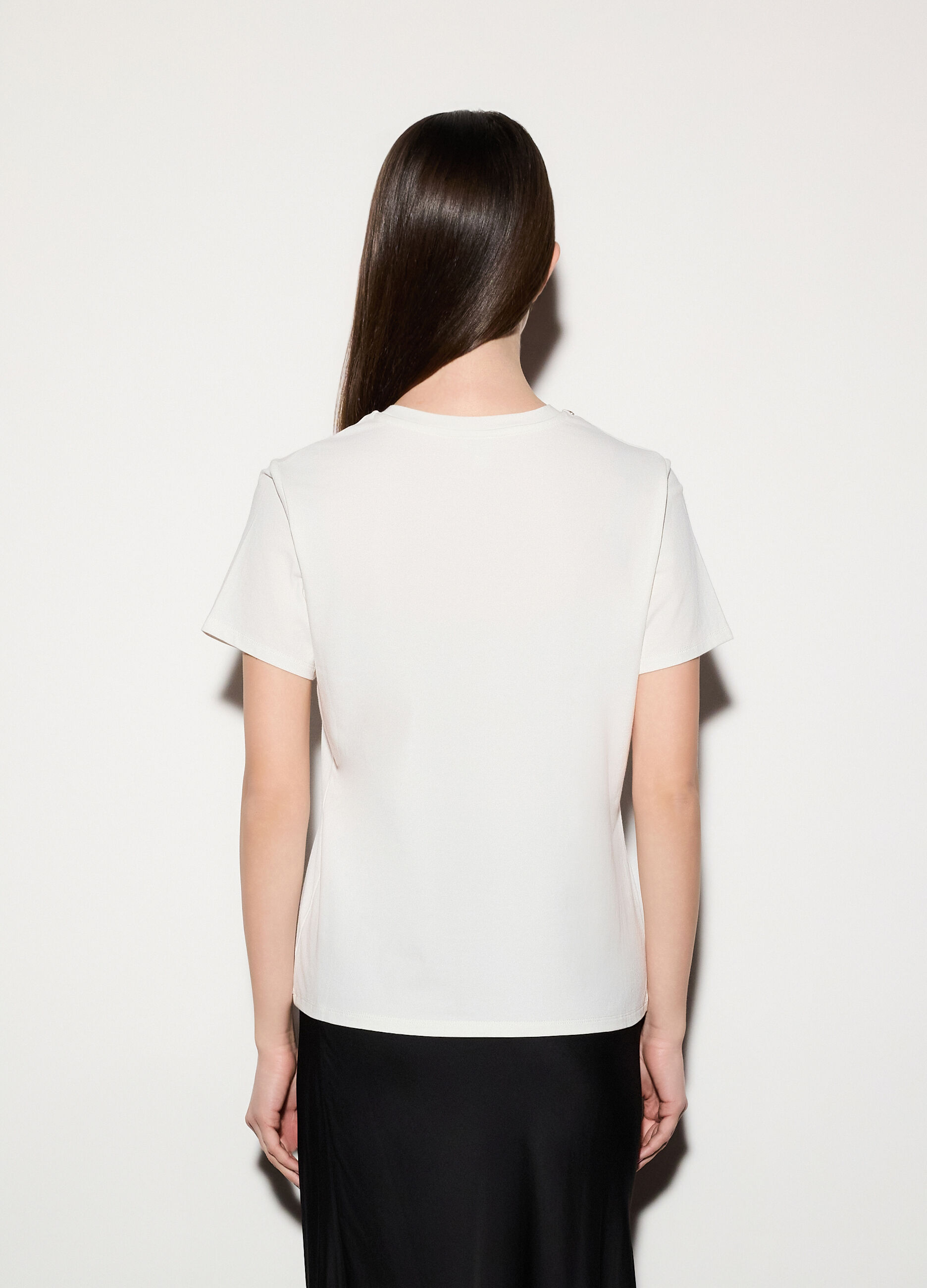 T-shirt girocollo stretch donna_2