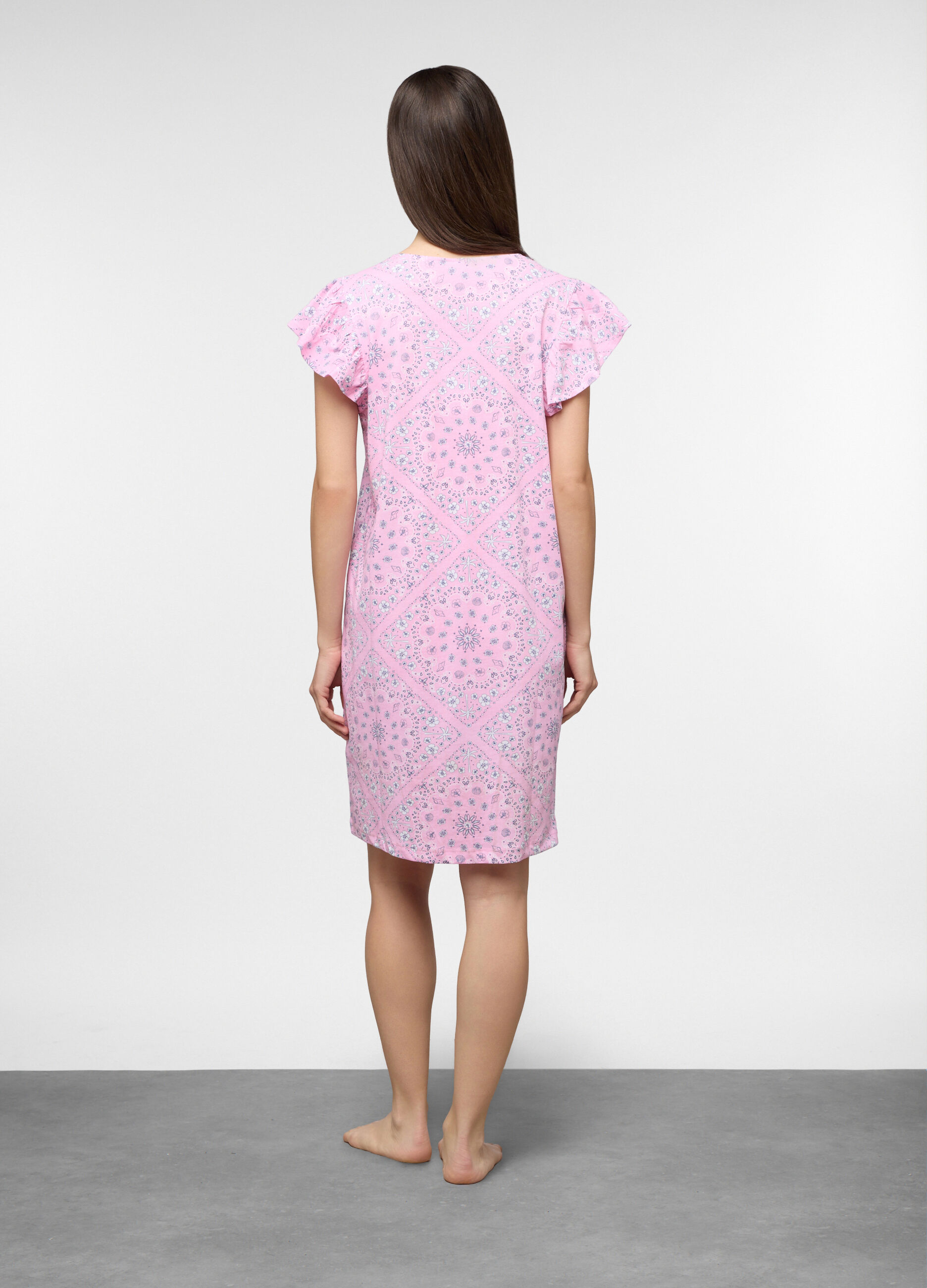 Camicia da notte corta in jersey di puro cotone donna_1